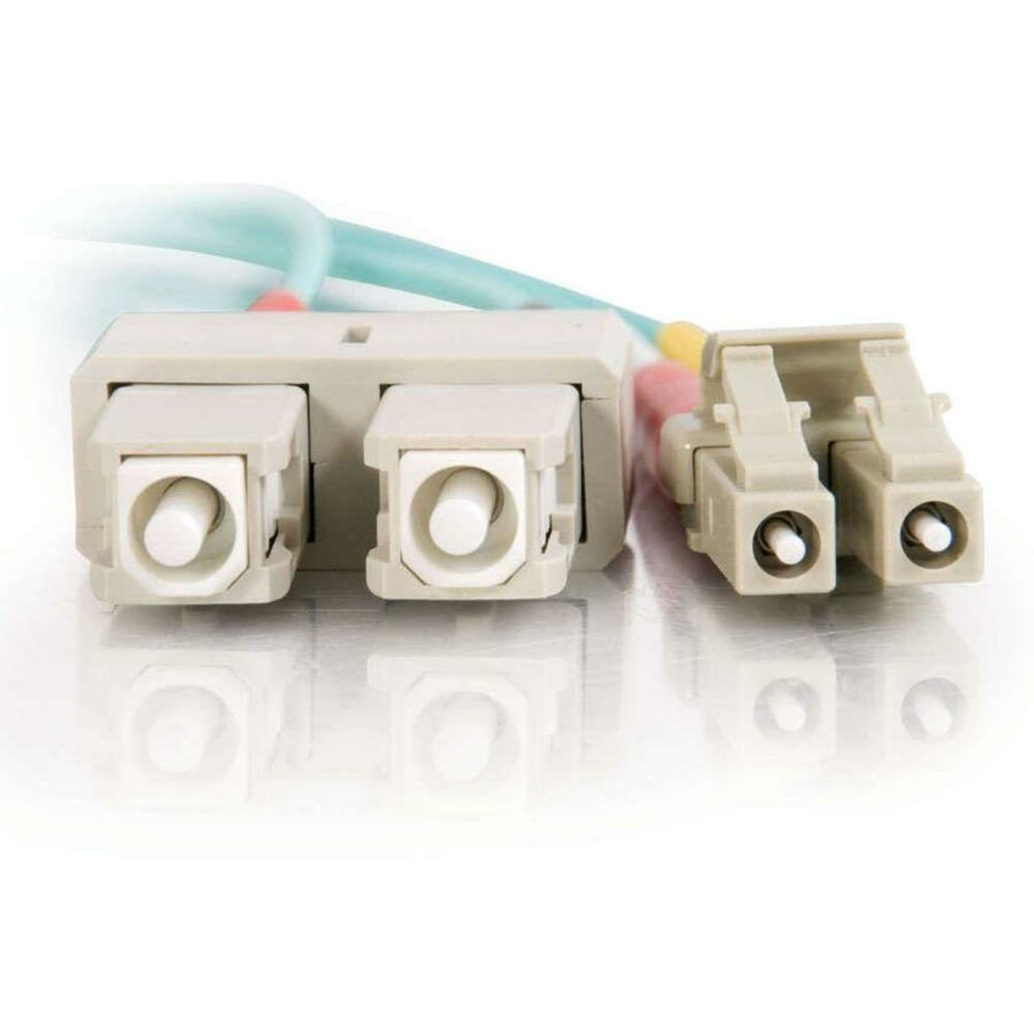 C2G 1m LC-SC 10Gb 50/125 OM3 Duplex Multimode Fiber Optic Cable (TAA Compliant) - Aqua - Patch cable - 11005 - Image 5