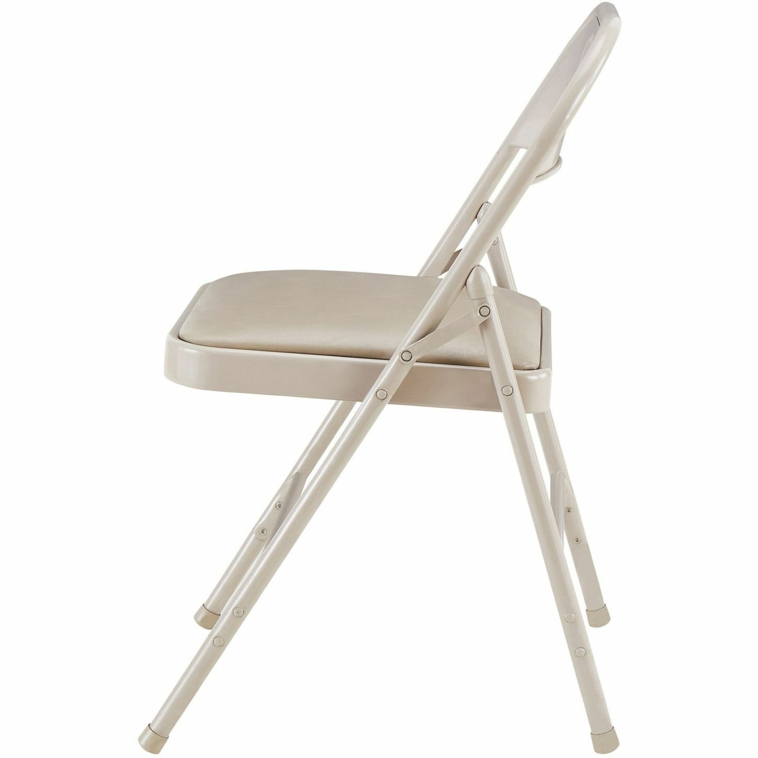 Lorell Vinyl Padded Seat Folding Chair Beige Set Of 4 PopularChairscom