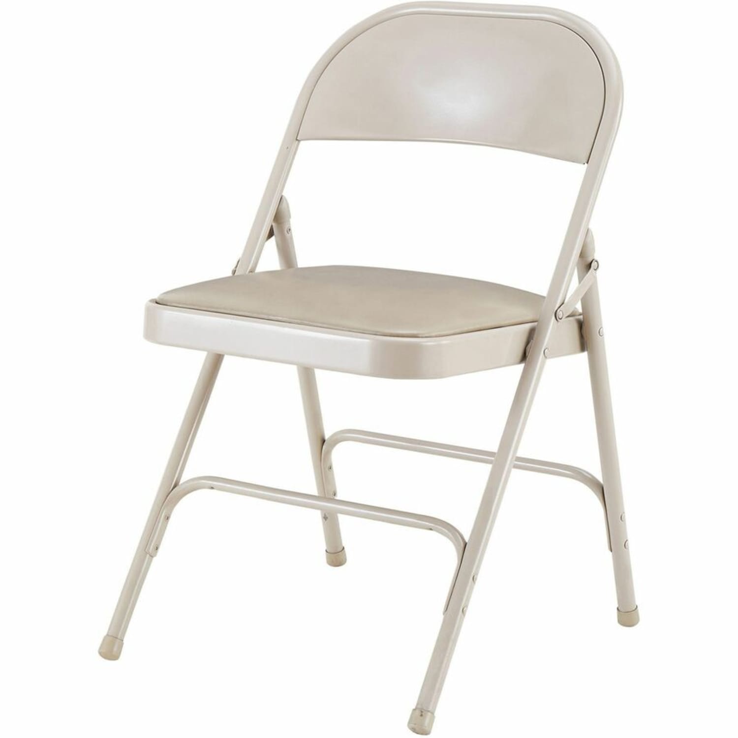 Lorell Vinyl Padded Seat Folding Chair Beige Set Of 4 PopularChairscom