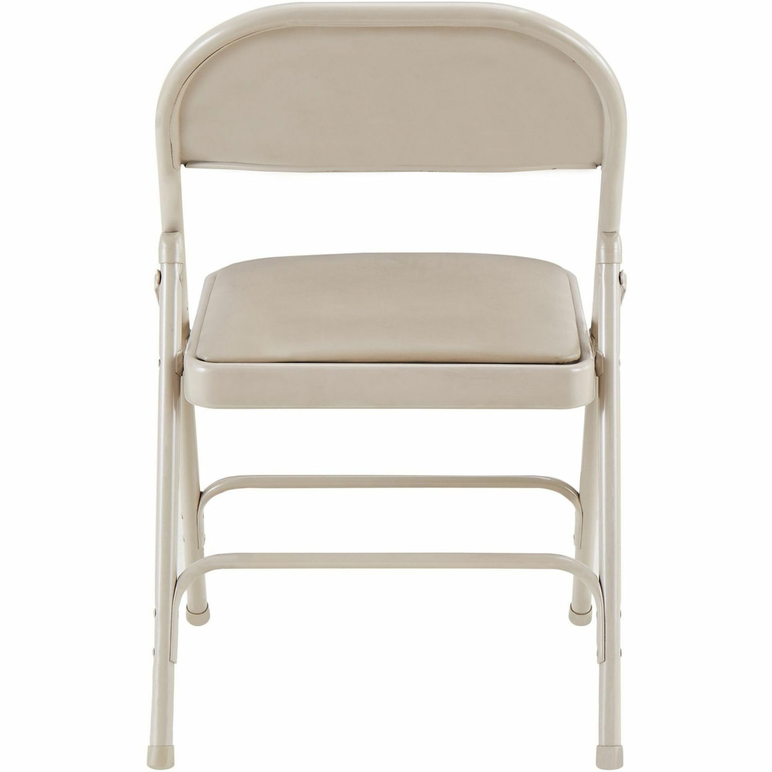 Lorell Vinyl Padded Seat Folding Chair, Beige, Set Of 4 - Image 7