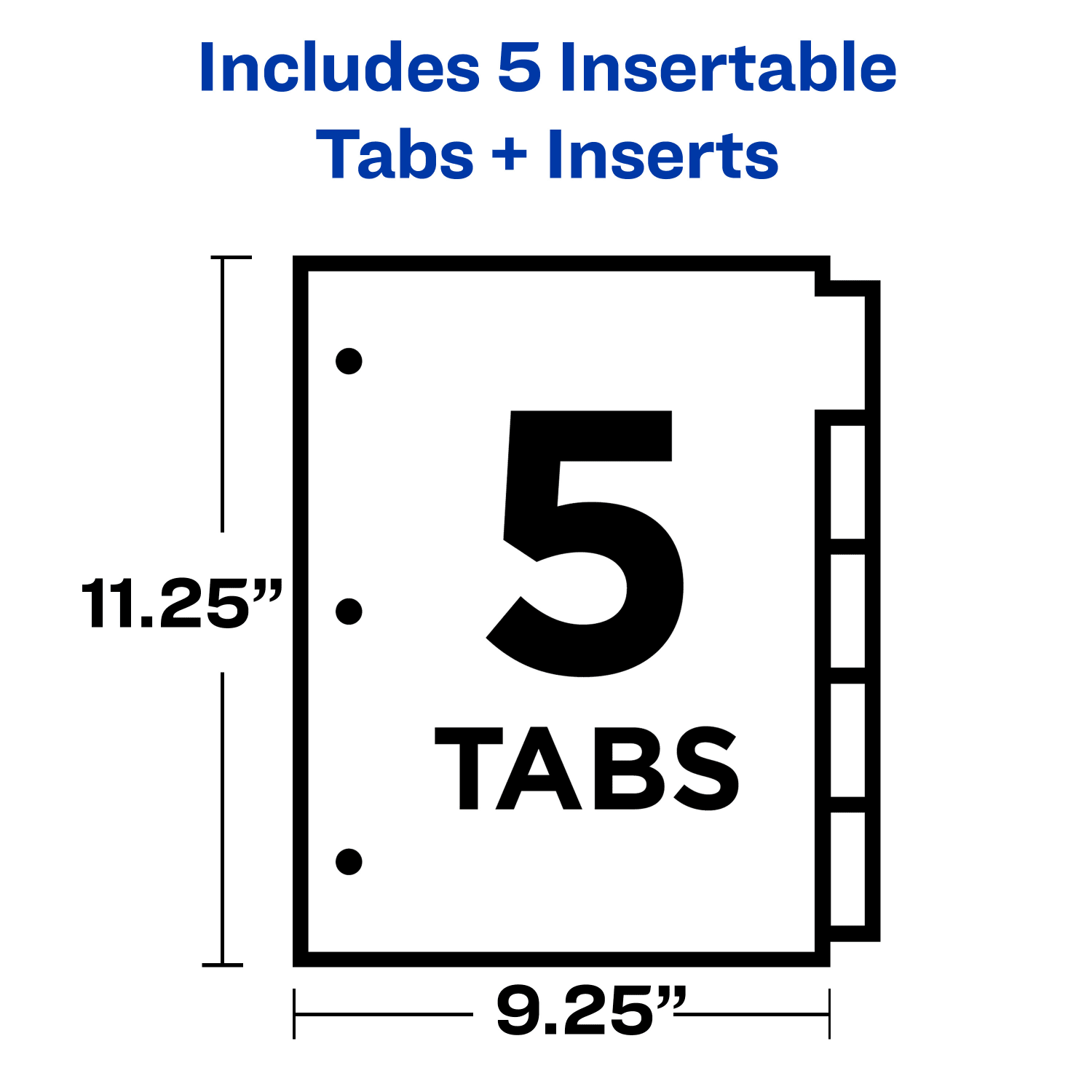 Avery Big Tab Extra-Wide Insertable Dividers, 9-1/4in x 11-1/8in, Clear Reinforced, White/Multicolor, 5-Tab - Image 6
