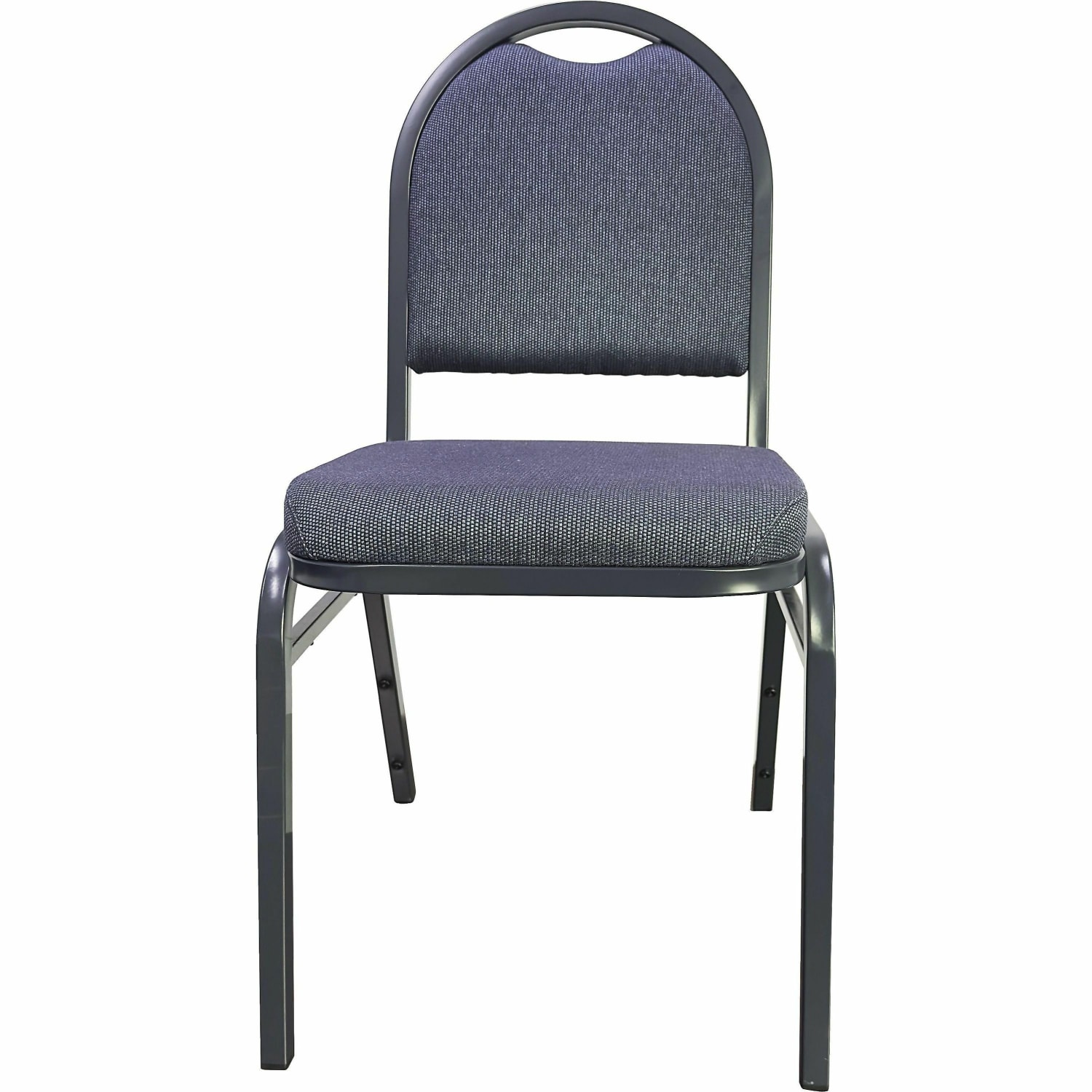 Lorell Banquet Padded Fabric Seat Fabric Back Stacking Chair 16 1516in Seat Width Blueberry SeatCharcoal Frame Quantity 4 PopularChairscom