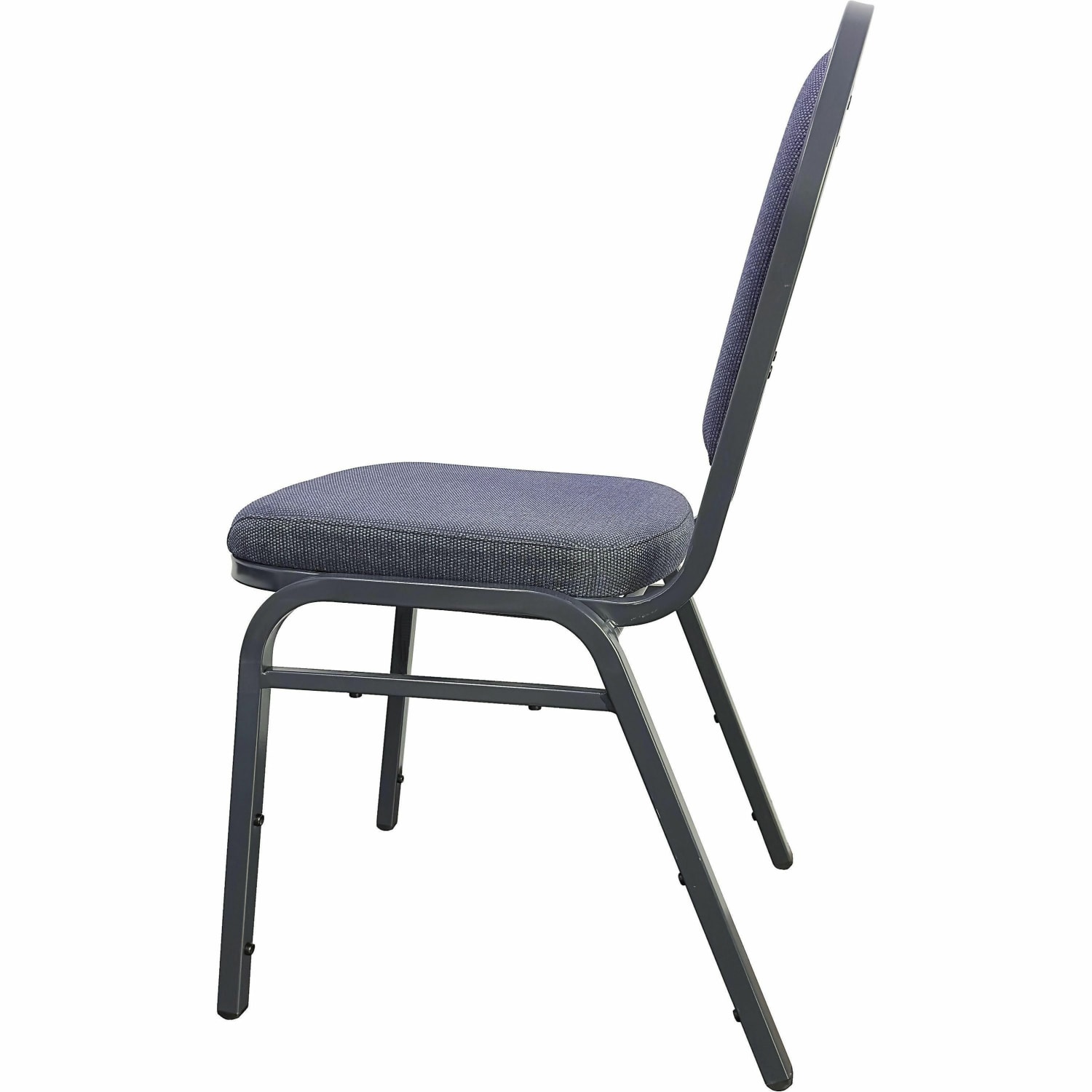 Lorell Banquet Padded Fabric Seat Fabric Back Stacking Chair 16 1516in Seat Width Blueberry SeatCharcoal Frame Quantity 4 PopularChairscom
