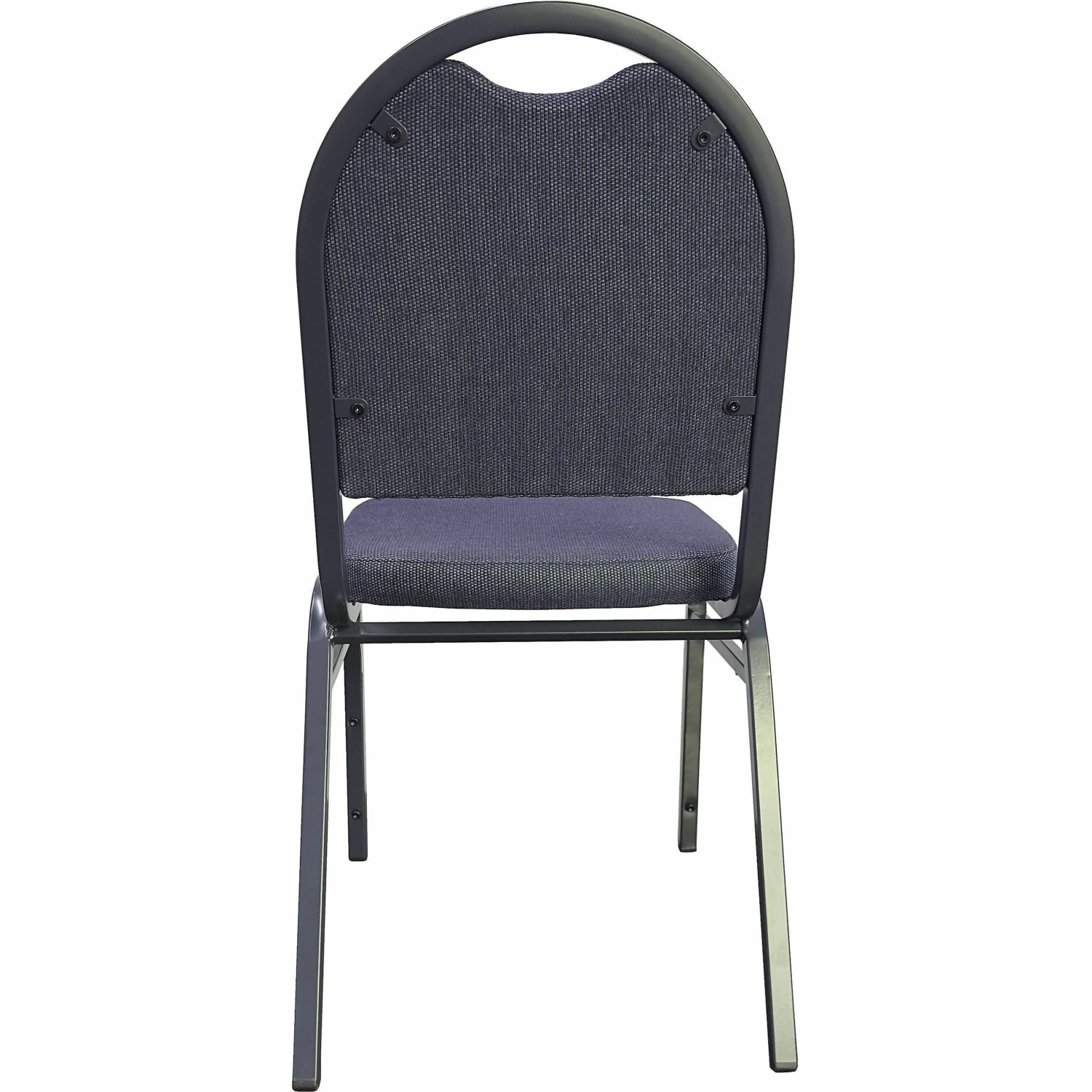 Lorell Banquet Padded Fabric Seat Fabric Back Stacking Chair 16 1516in Seat Width Blueberry SeatCharcoal Frame Quantity 4 PopularChairscom