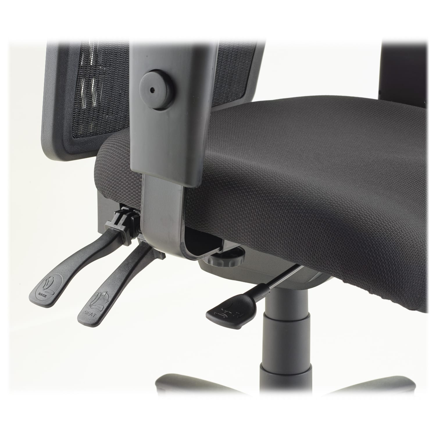 Lorell Ergomesh Mesh/Fabric Mid Back Chair, Black - Image 5