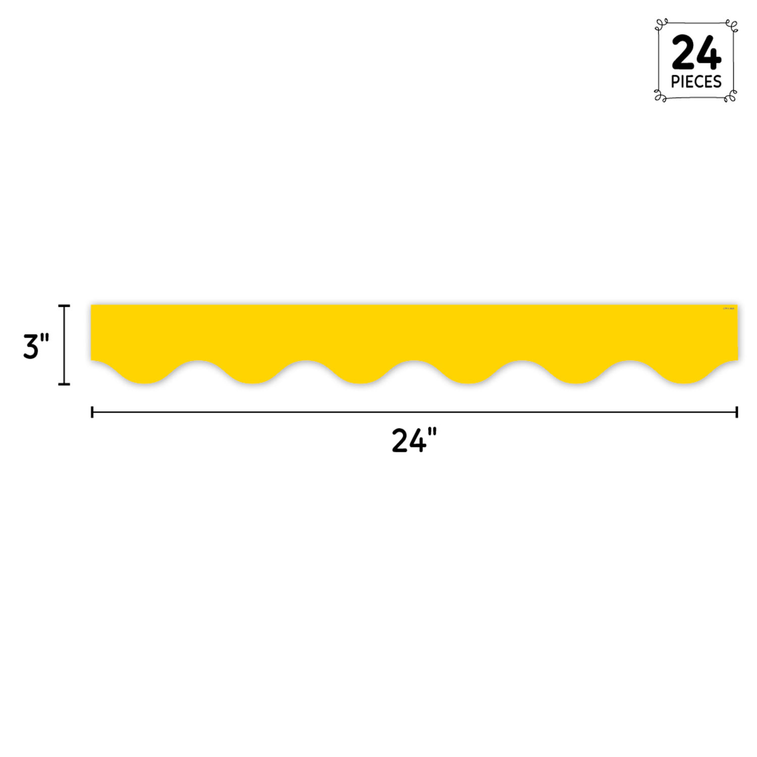 Creative Teaching Press EZ Border, 3in x 24in Strips, Core Decor Yellow Wavy, 48 Feet Per Pack, Set Of 3 Packs - Image 4