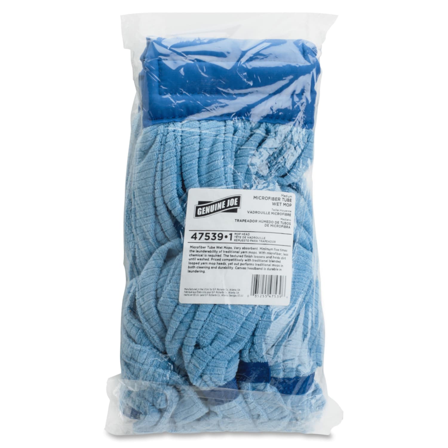 Genuine Joe Microfiber Wet Tube Mop Head Refill, Medium - Image 4