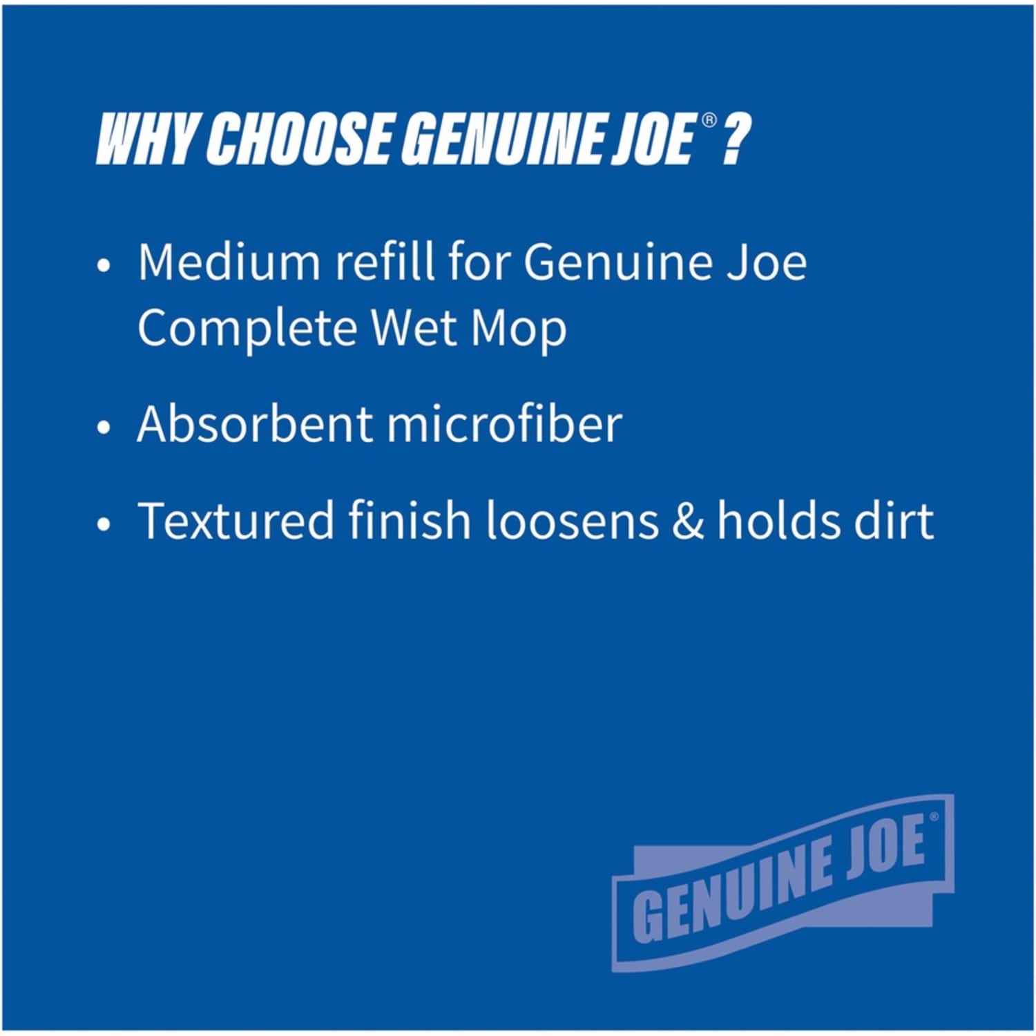 Genuine Joe Microfiber Wet Tube Mop Head Refill, Medium - Image 6