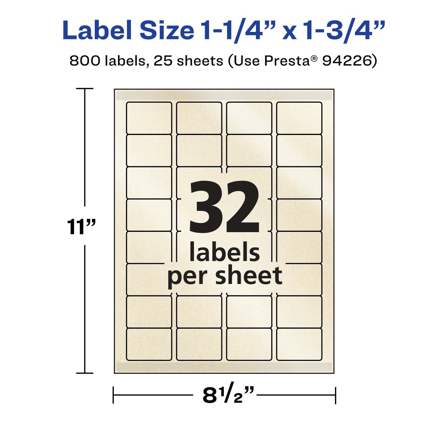 Avery Pearlized Permanent Labels With Sure Feed, 94226-PIP25, Rectangle, 1-1/4in x 1-3/4in, Ivory, Pack Of 800 Labels - Image 6
