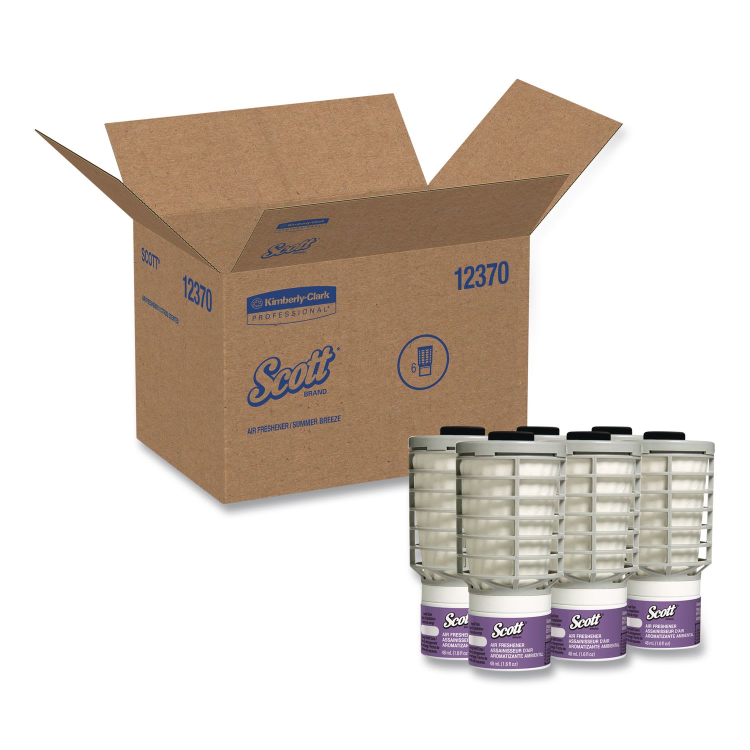 Scott Essential Continuous Air Freshener Refill, Summer Fresh, 48 mL Cartridge, 6/Carton