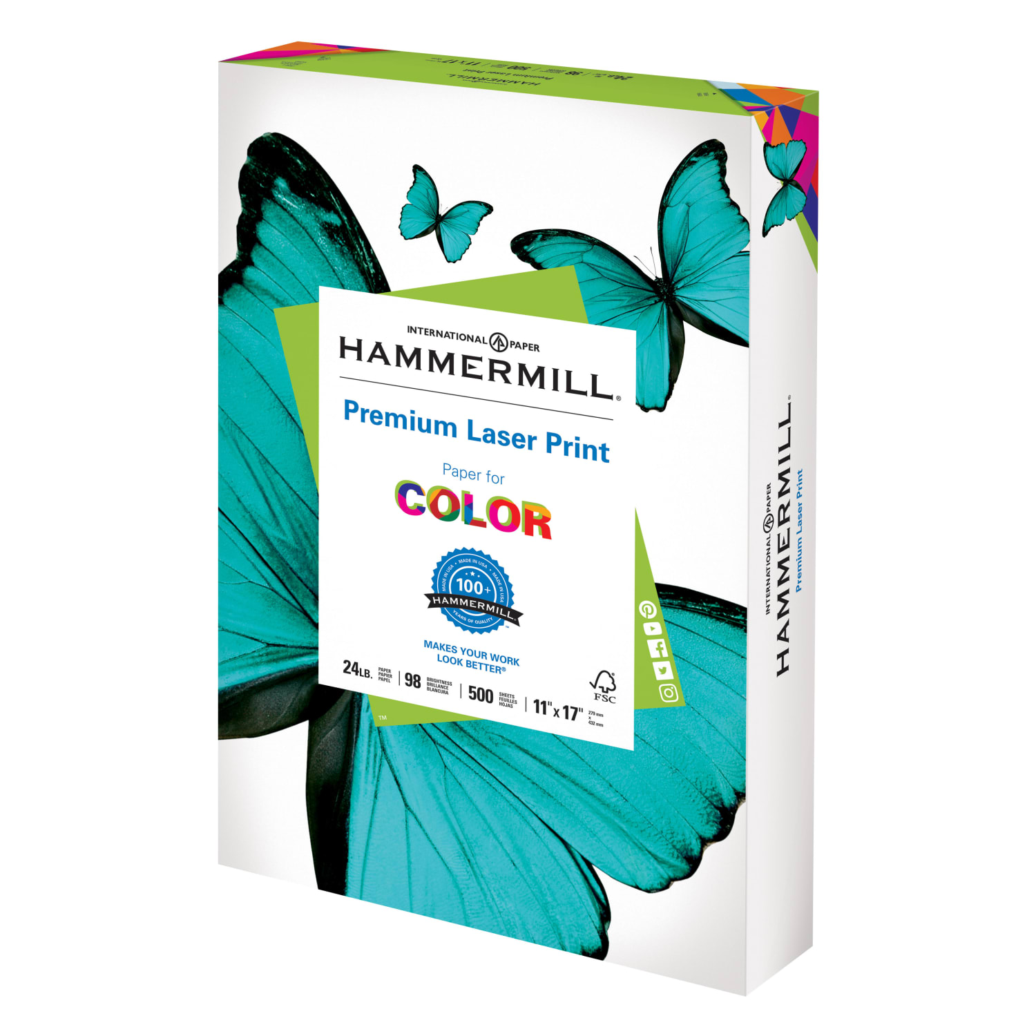 Hammermill Premium Laser Paper, 5 Reams, White, Ledger Size (11in x 17in), 24 Lb, 98 Brightness, Ream Of 500 Sheets - Image 3