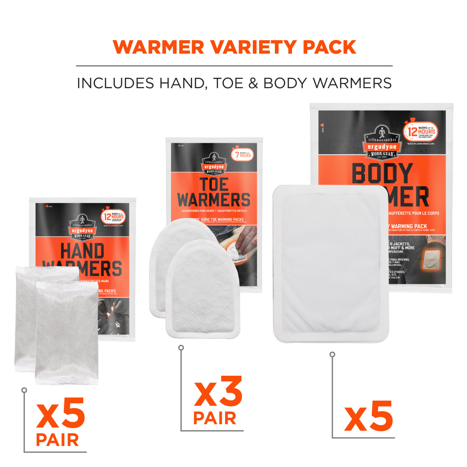 Ergodyne N-Ferno 6994 Warming Variety Pack, White - Image 3