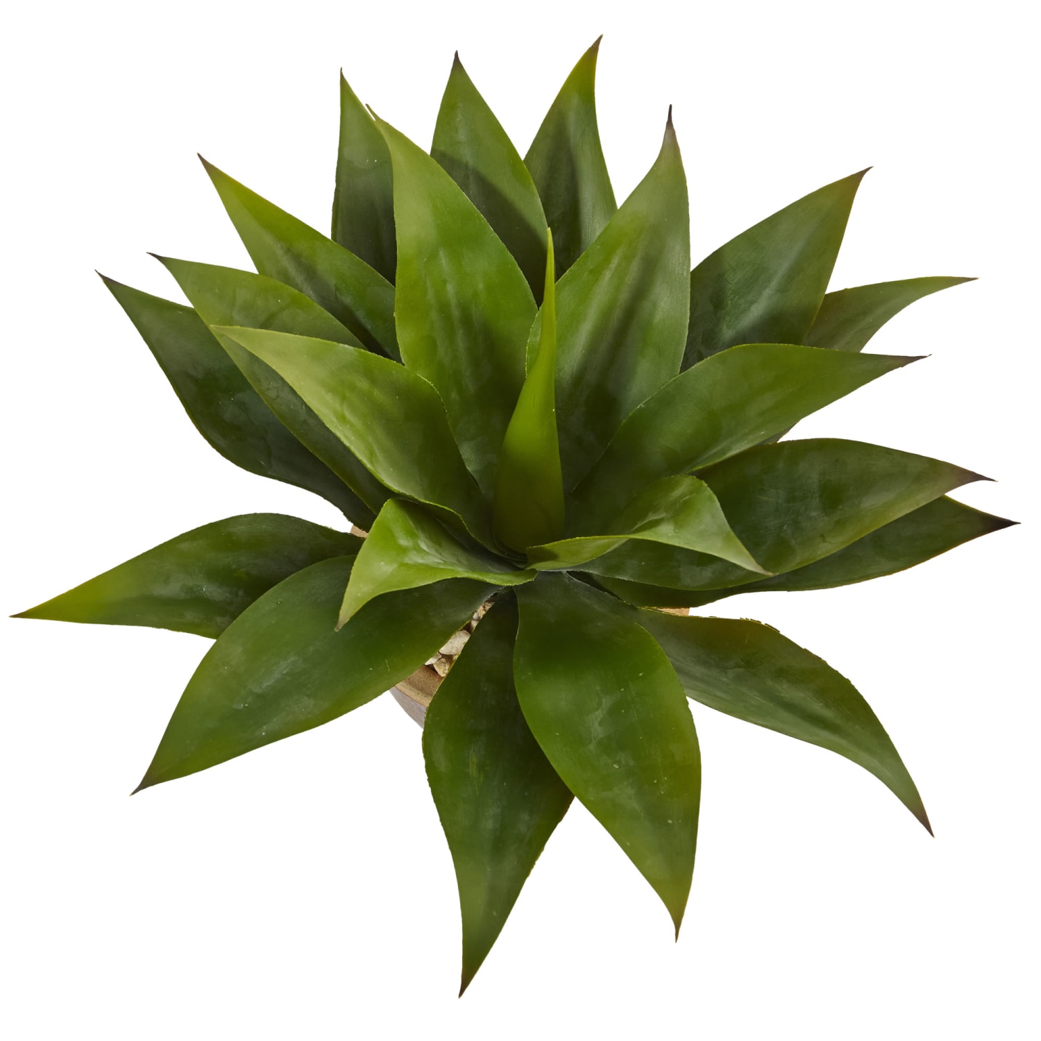 Nearly Natural Agave 14inH Artificial Plant With Glazed Clay Pot, 14inH x 15inW x 15inD, Green - Image 3