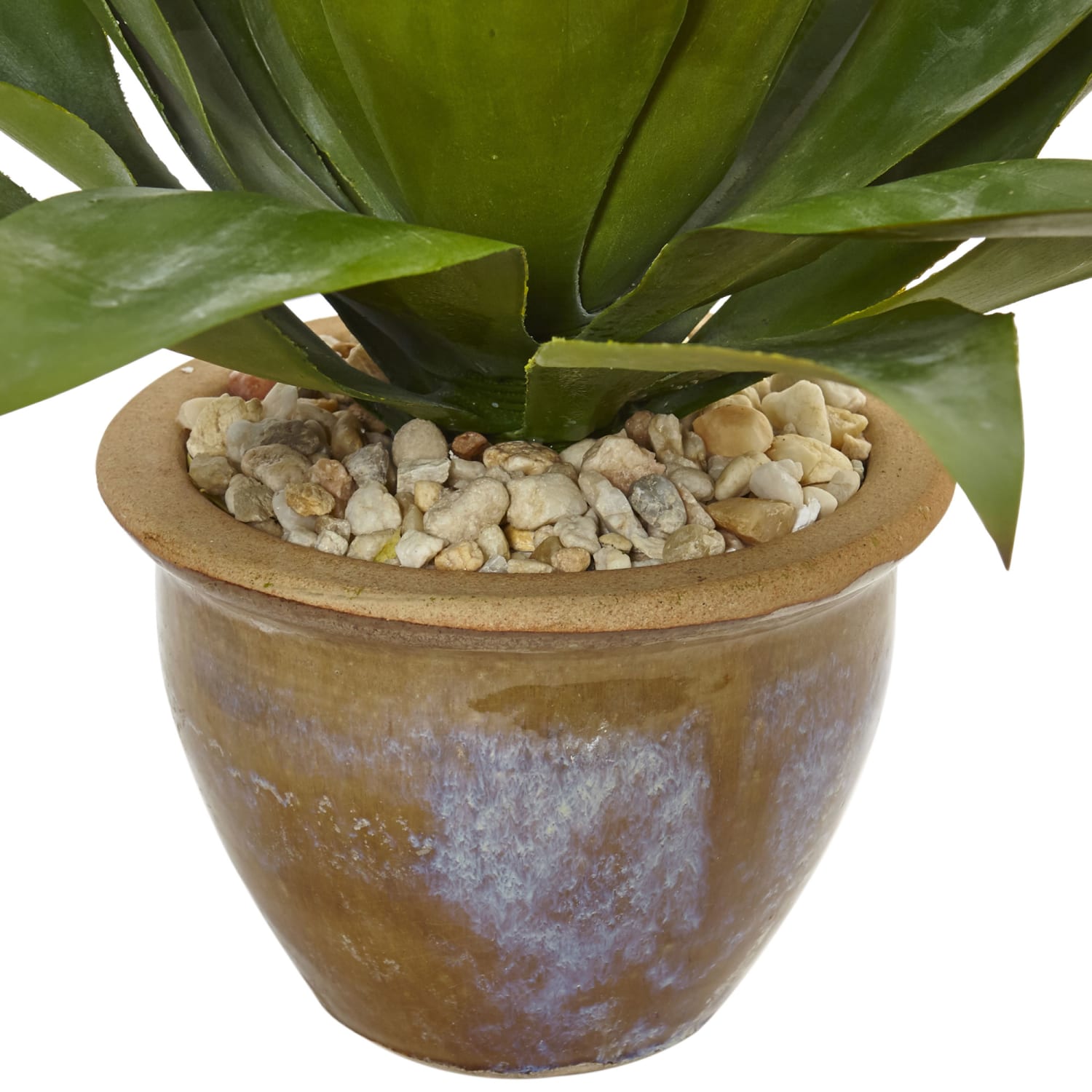Nearly Natural Agave 14inH Artificial Plant With Glazed Clay Pot, 14inH x 15inW x 15inD, Green - Image 4