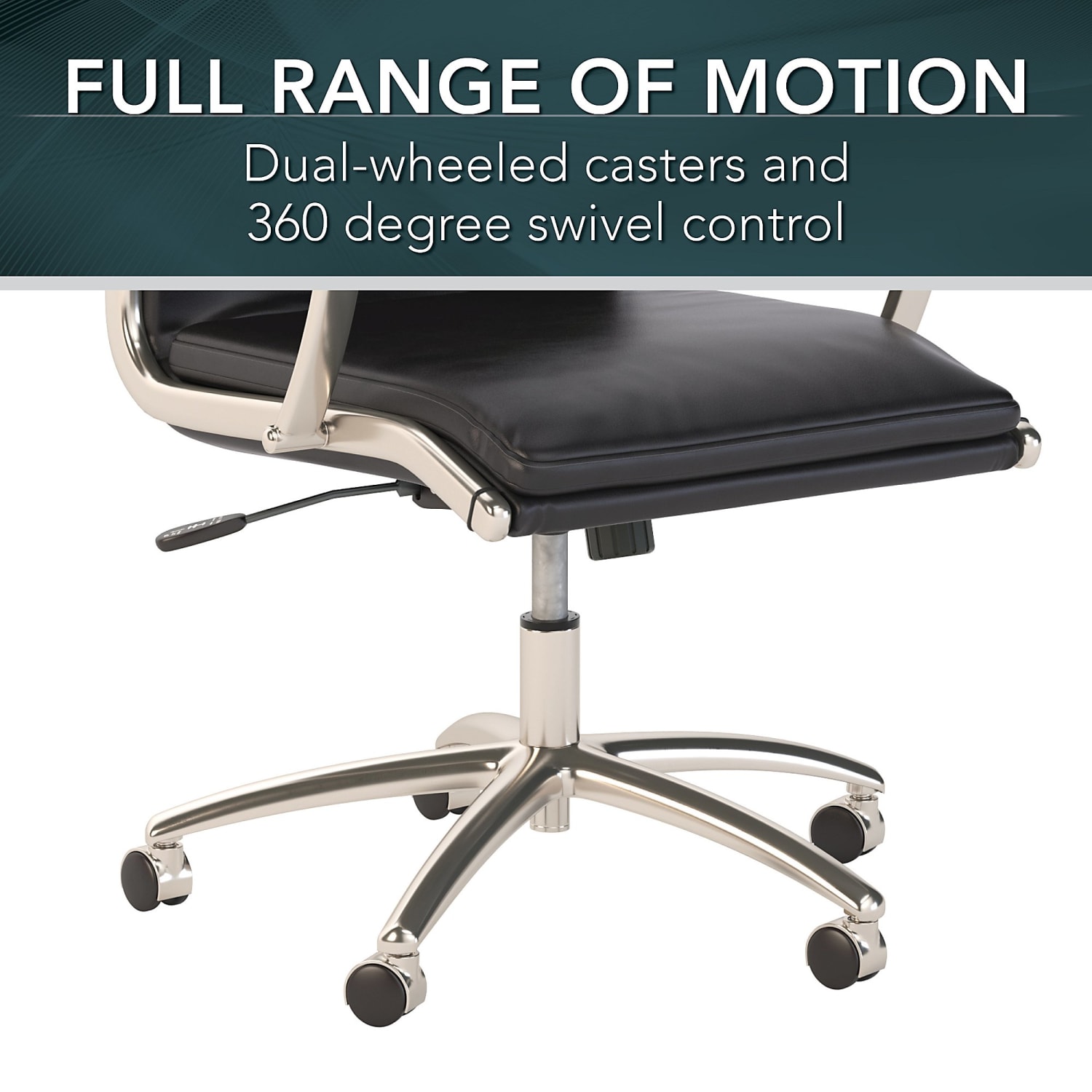 Bush Business Furniture Modelo Bonded Leather High-Back Office Chair, Black, Standard Delivery - Image 6