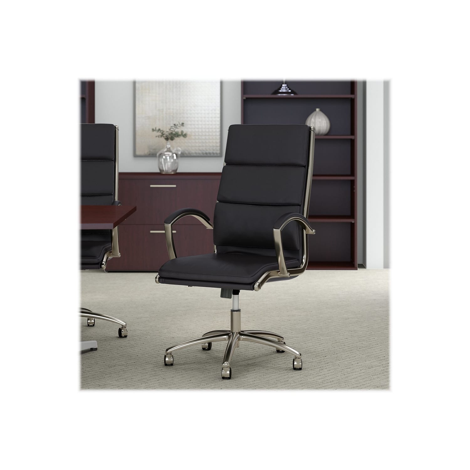 Bush Business Furniture Modelo Bonded Leather High-Back Office Chair, Black, Standard Delivery - Image 13