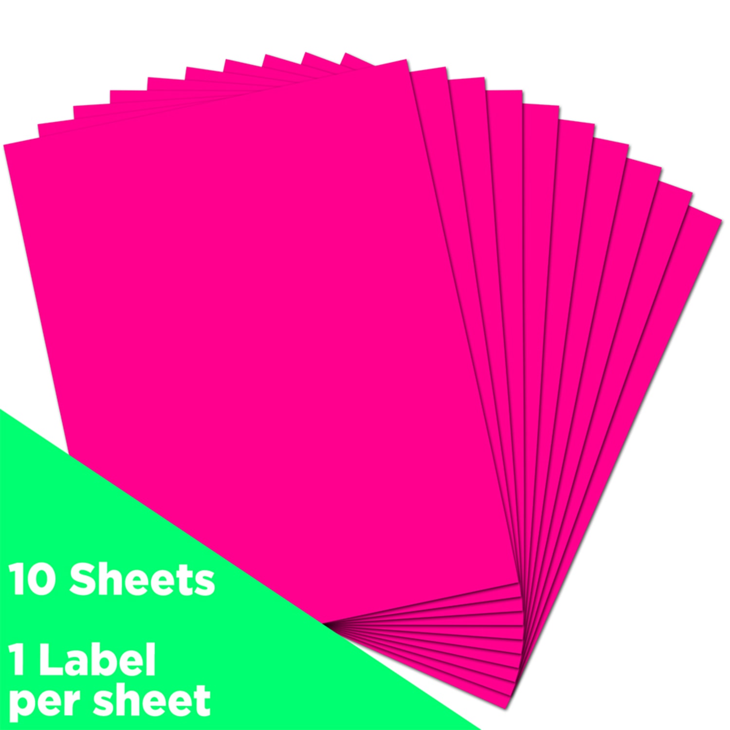 JAM Paper Full-Page Mailing And Shipping Labels, Rectangle, 8 1/2in x 11in, Neon Pink, Pack Of 10 - Image 3