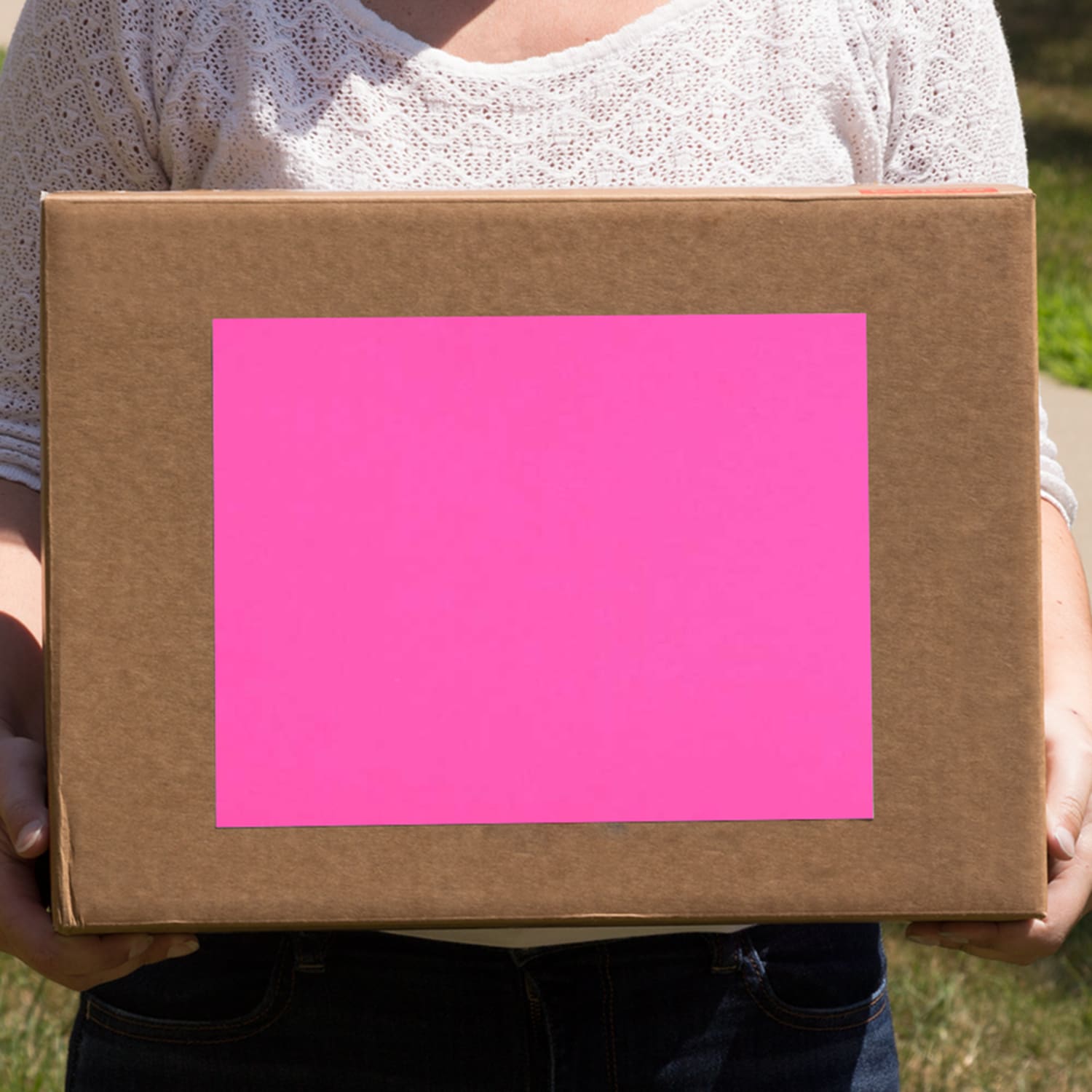 JAM Paper Full-Page Mailing And Shipping Labels, Rectangle, 8 1/2in x 11in, Neon Pink, Pack Of 10 - Image 6