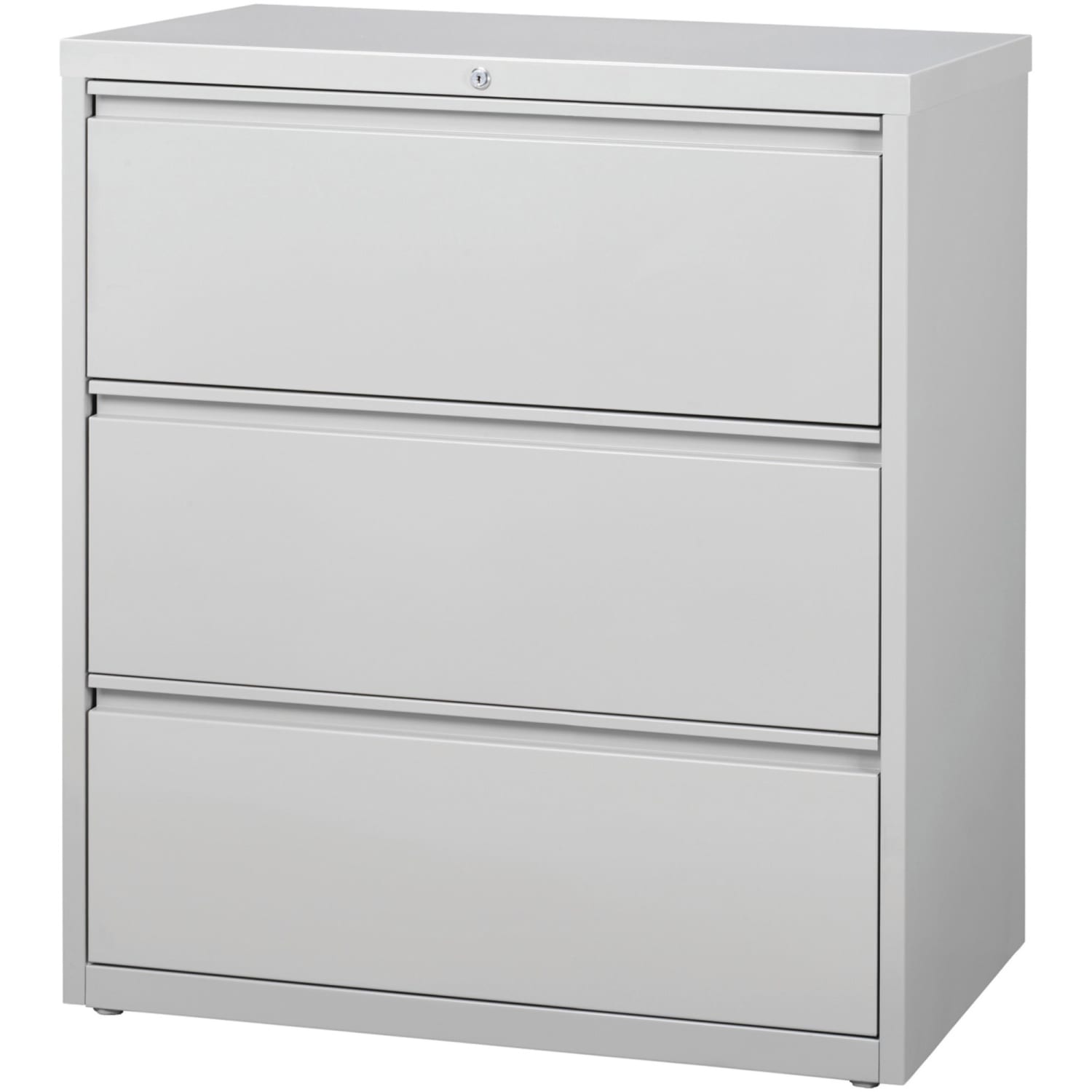 Lorell 36inW x 18-5/8inD Lateral 3-Drawer File Cabinet, Light Gray - Image 3