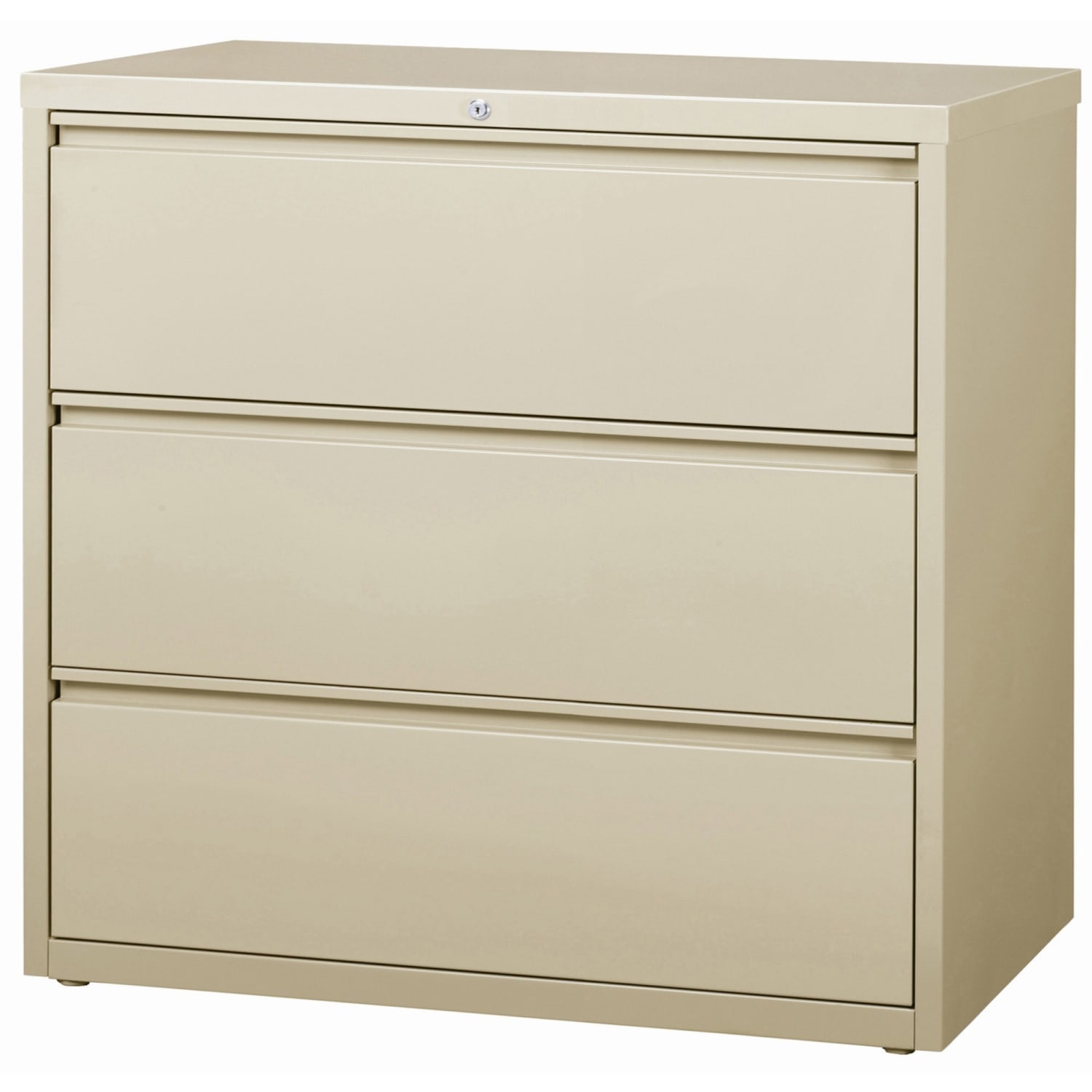 Lorell 42inW x 18-5/8inD Lateral 3-Drawer File Cabinet, Putty - Image 3