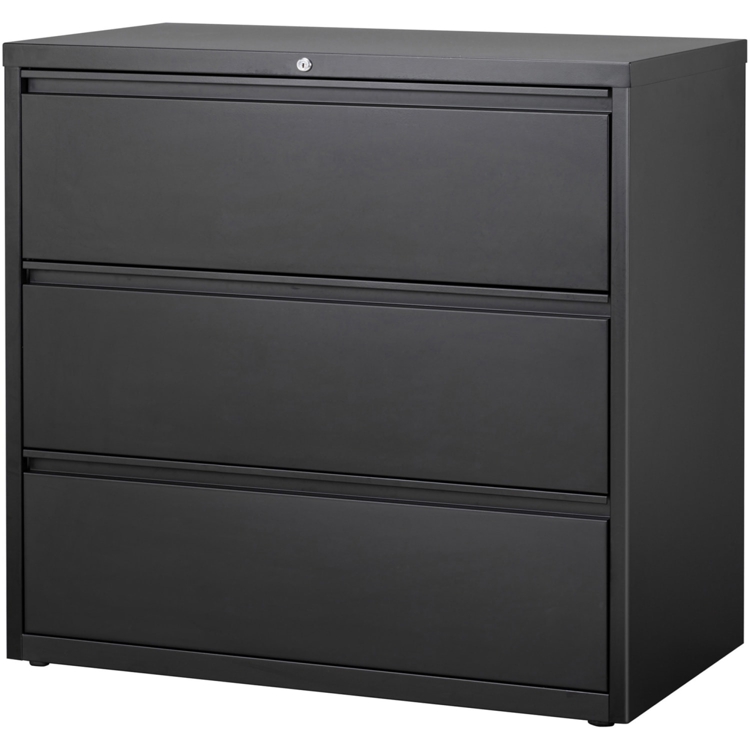 Lorell 42inW x 18-5/8inD Lateral 3-Drawer File Cabinet, Black - Image 3