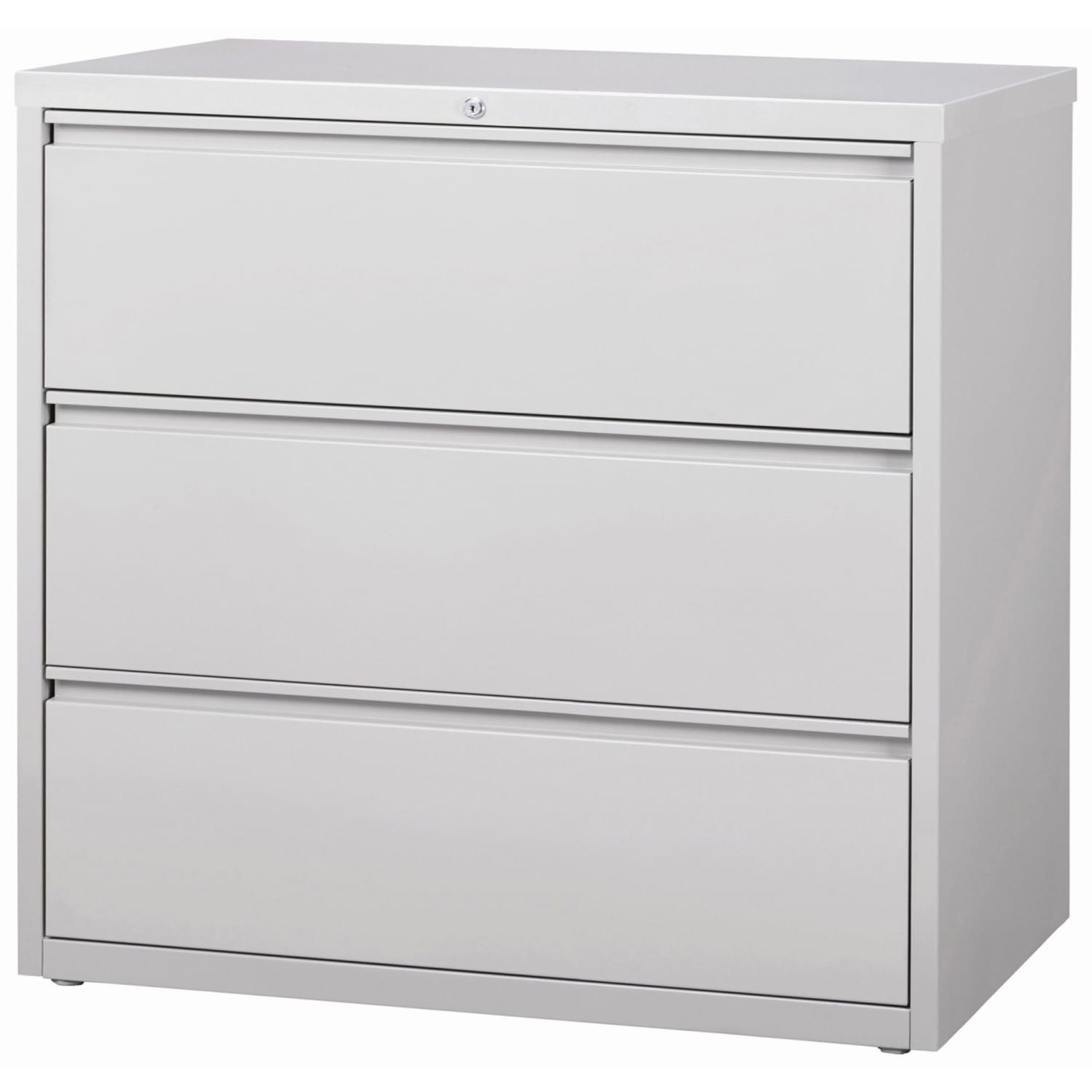 Lorell 42inW x 18-5/8inD Lateral 3-Drawer File Cabinet, Light Gray - Image 3