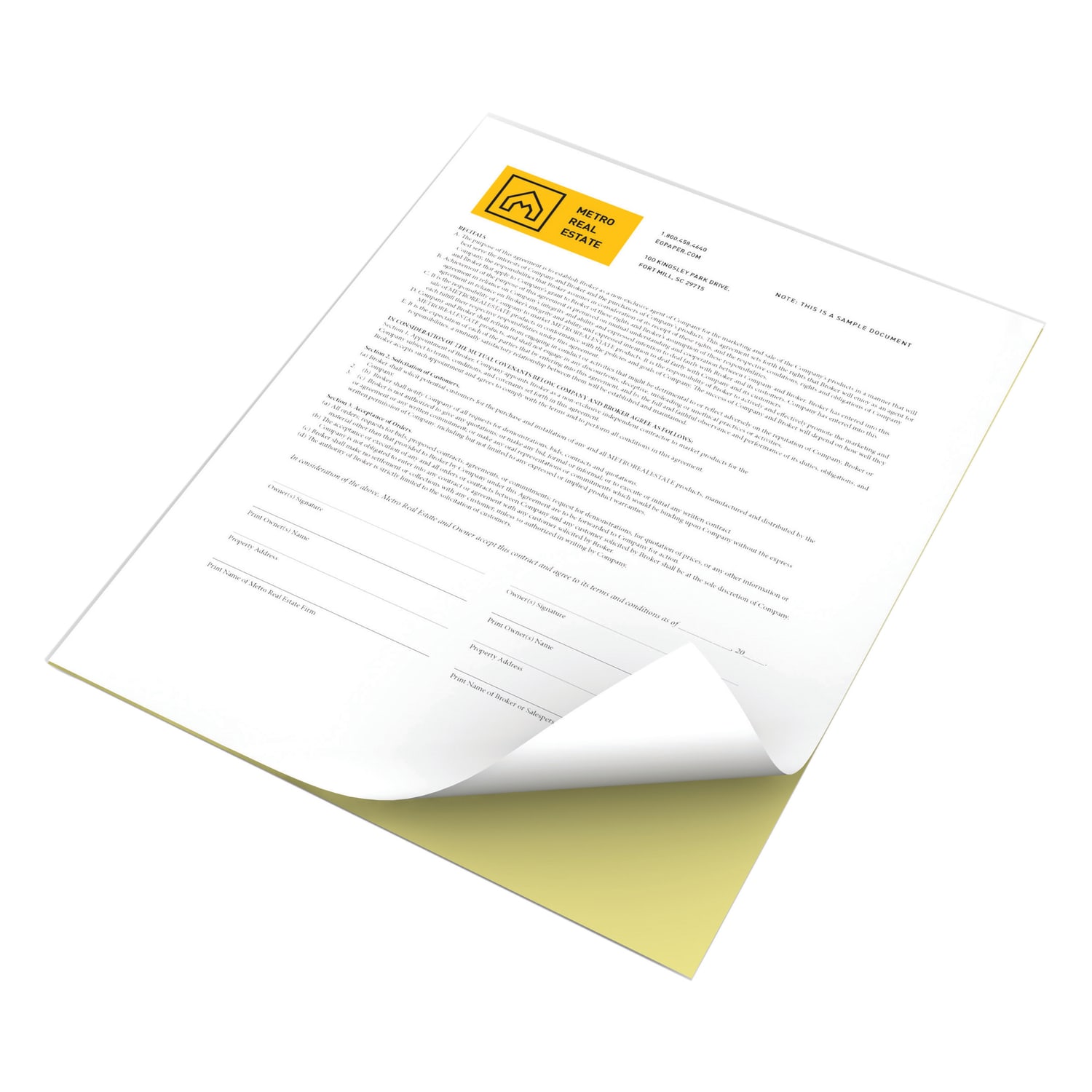 Xerox Revolution Premium Digital Carbonless Laser Paper, 2-Part Straight/Reverse, 10 Reams, White/Canary, Letter Size (8 1/2in x 11in), 2500 Sets Total, 250 Sets Per Ream, 20 Lb, 92 Brightness - Image 3