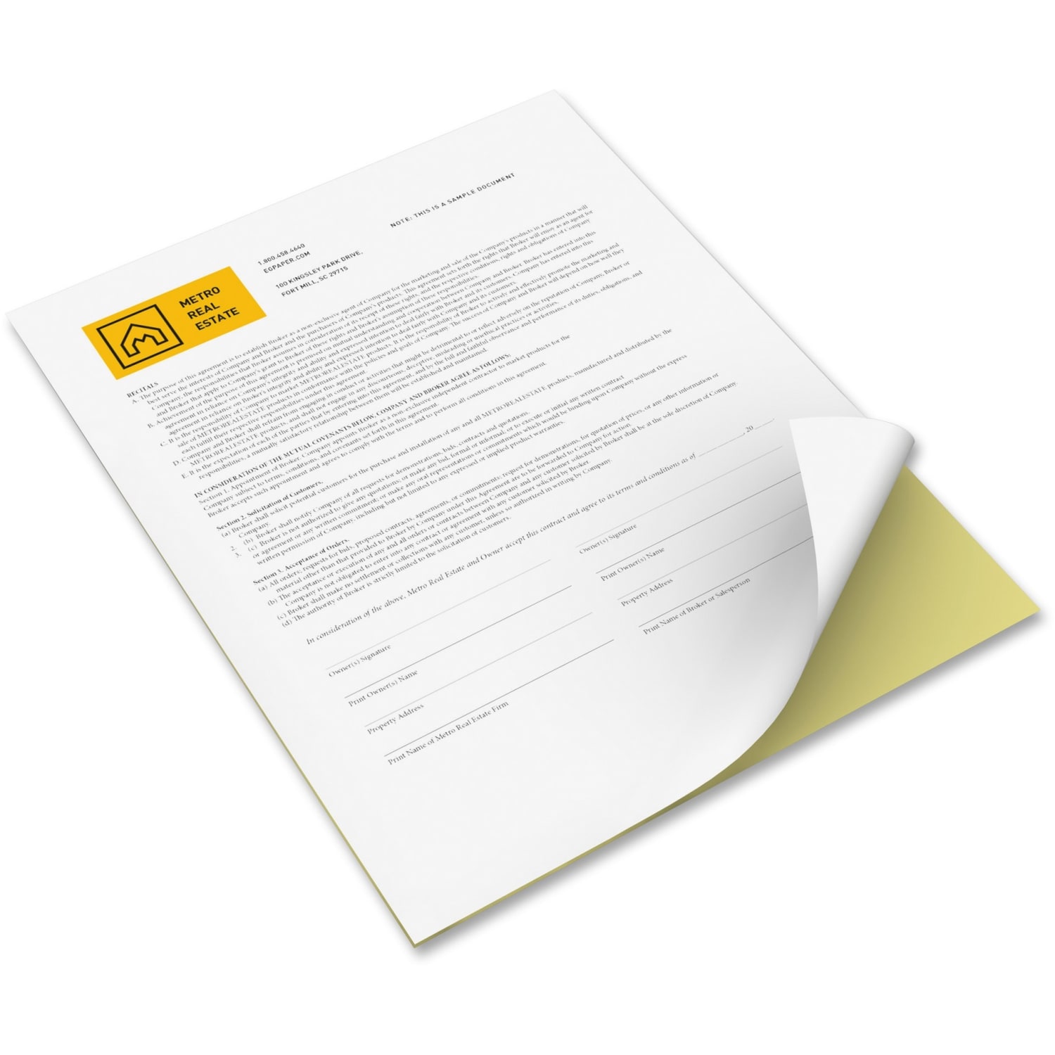 Xerox Revolution Premium Digital Carbonless Laser Paper, 2-Part Straight/Reverse, 10 Reams, White/Canary, Letter Size (8 1/2in x 11in), 2500 Sets Total, 250 Sets Per Ream, 20 Lb, 92 Brightness - Image 4