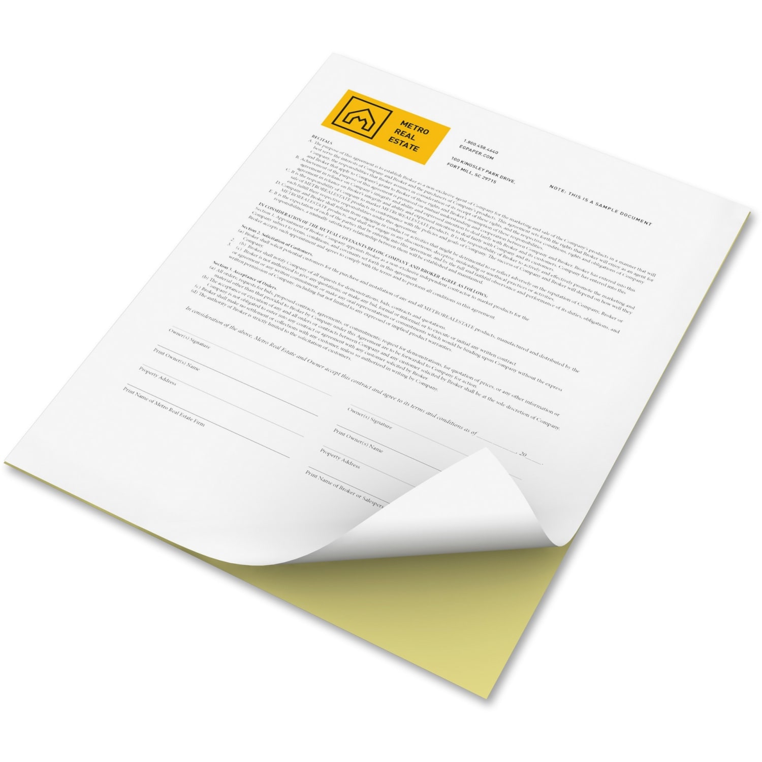 Xerox Revolution Premium Digital Carbonless Laser Paper, 2-Part Straight/Reverse, 10 Reams, White/Canary, Letter Size (8 1/2in x 11in), 2500 Sets Total, 250 Sets Per Ream, 20 Lb, 92 Brightness - Image 5