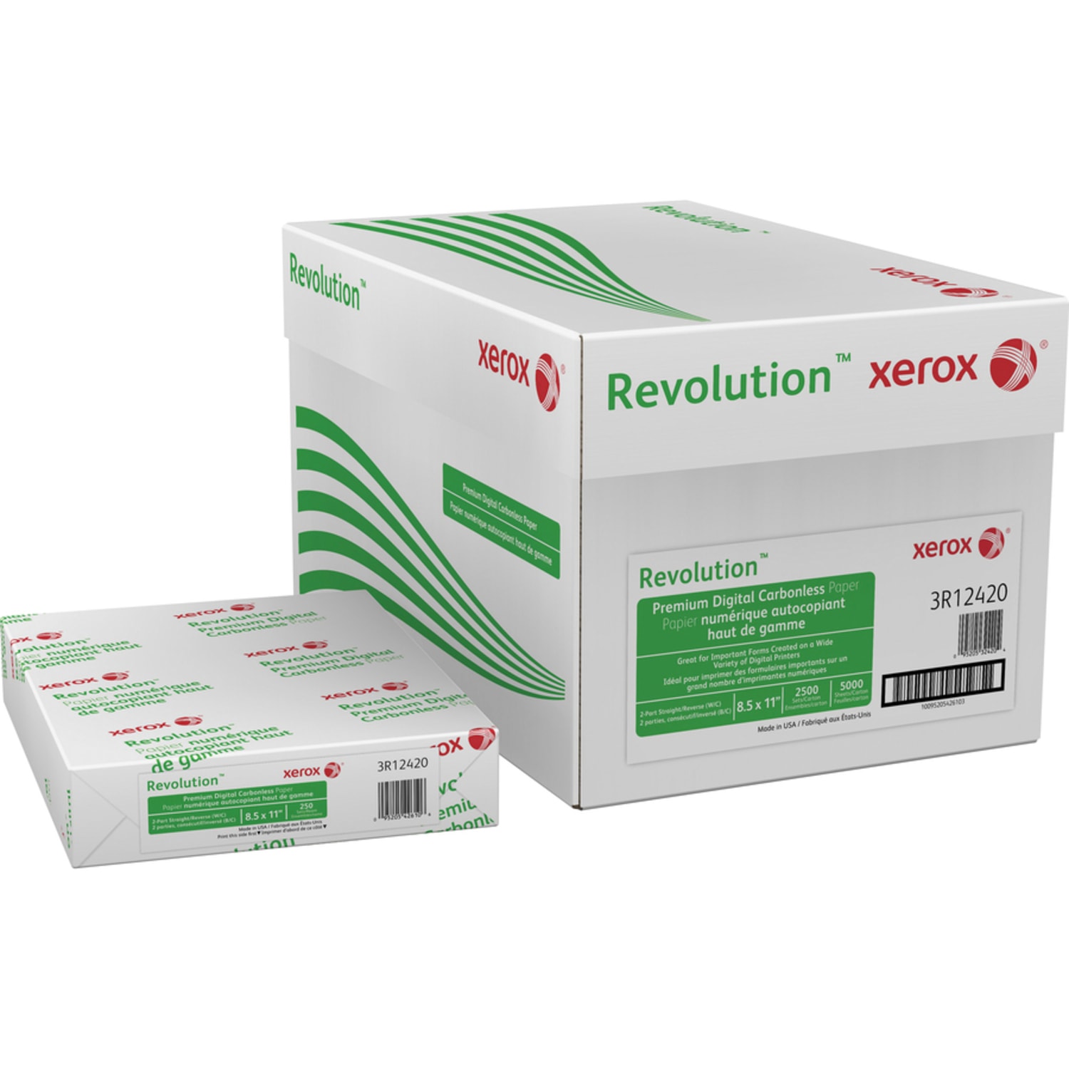 Xerox Revolution Premium Digital Carbonless Laser Paper, 2-Part Straight/Reverse, 10 Reams, White/Canary, Letter Size (8 1/2in x 11in), 2500 Sets Total, 250 Sets Per Ream, 20 Lb, 92 Brightness - Image 6