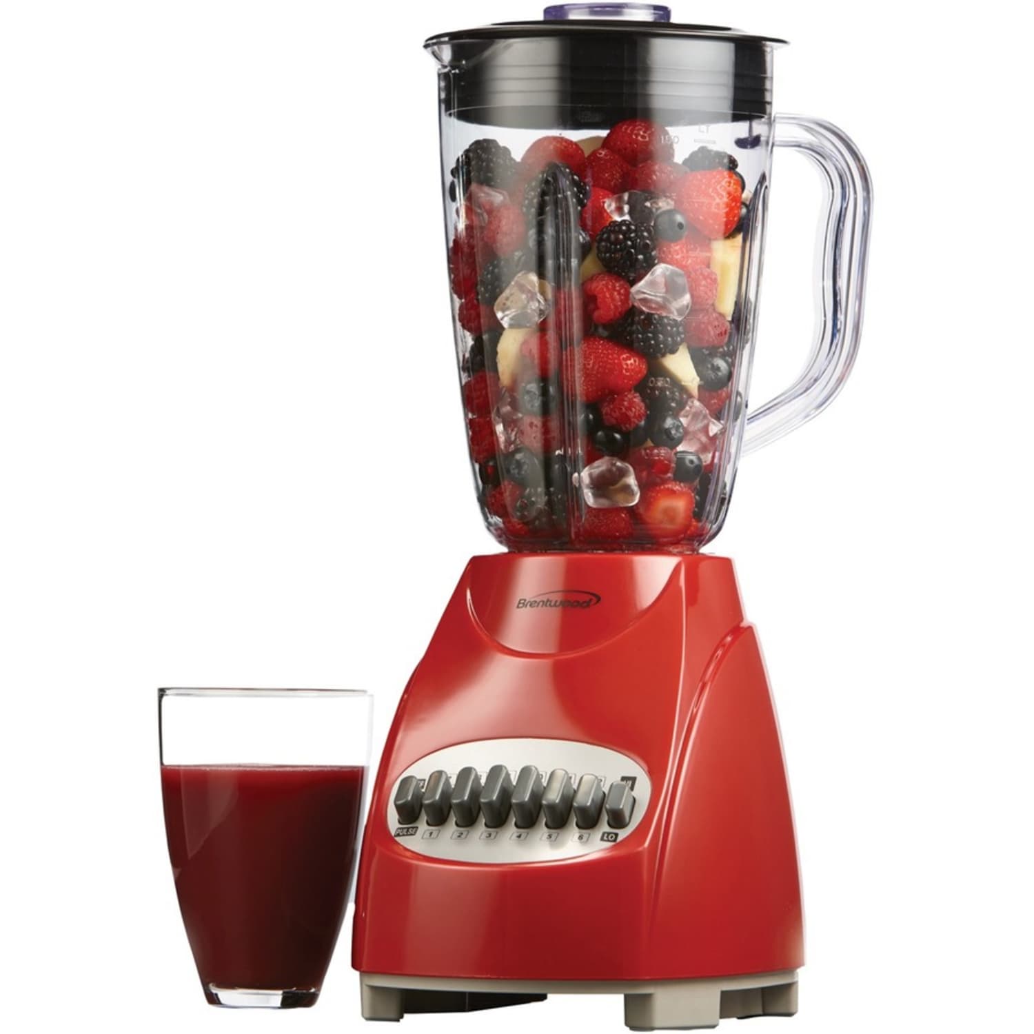 Brentwood 12-Speed Blender With Plastic Jar, Red, BTWJB220R - Image 4