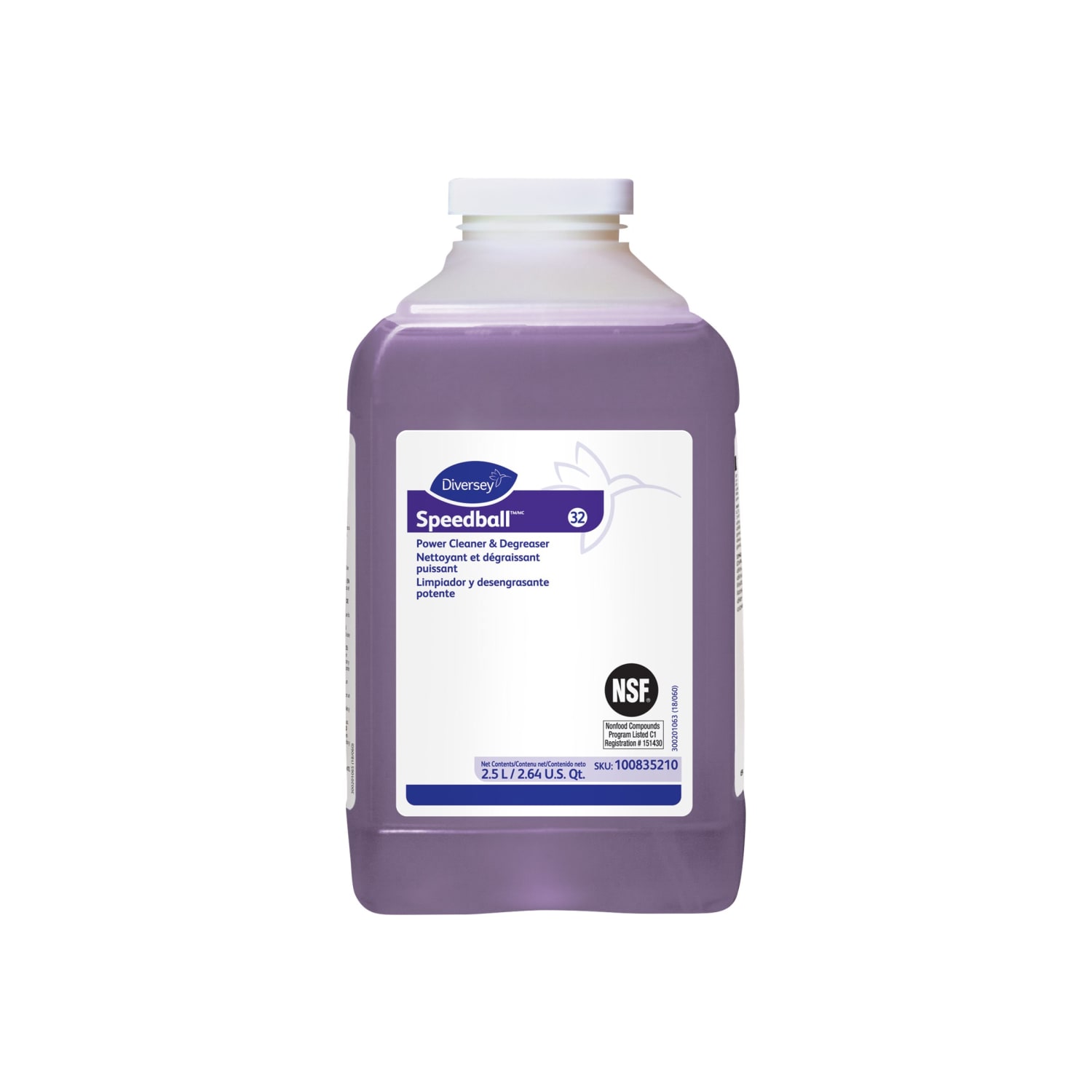 Diversey Speedball Power Cleaner & Degreaser Concentrate, 2.6 Quart, Fresh Lemon/Citrus Scent, Carton Of 2 Jugs