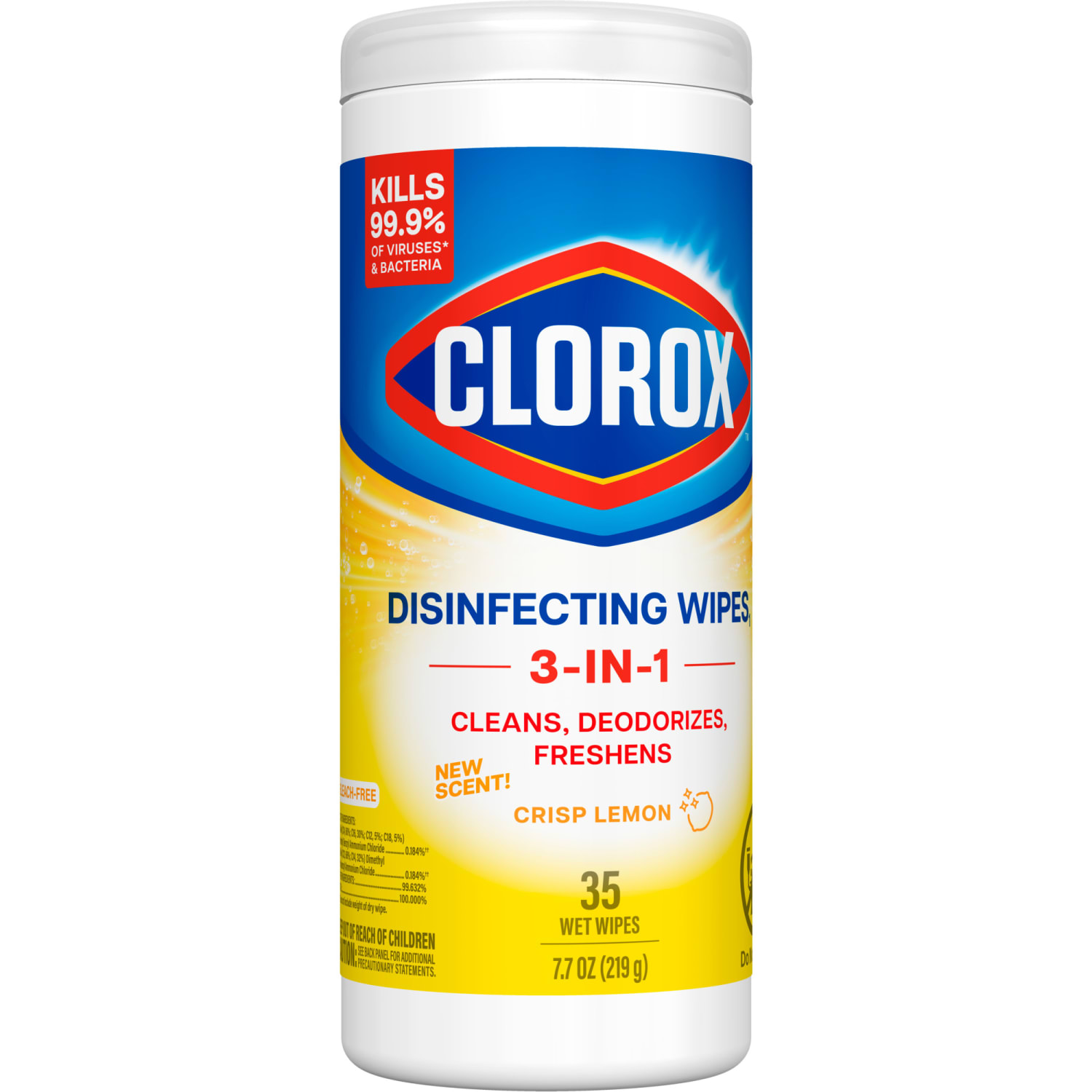 Clorox Disinfecting Wipes, 7in x 8in, Citrus Blend Scent, Canister Of 35 - Image 4