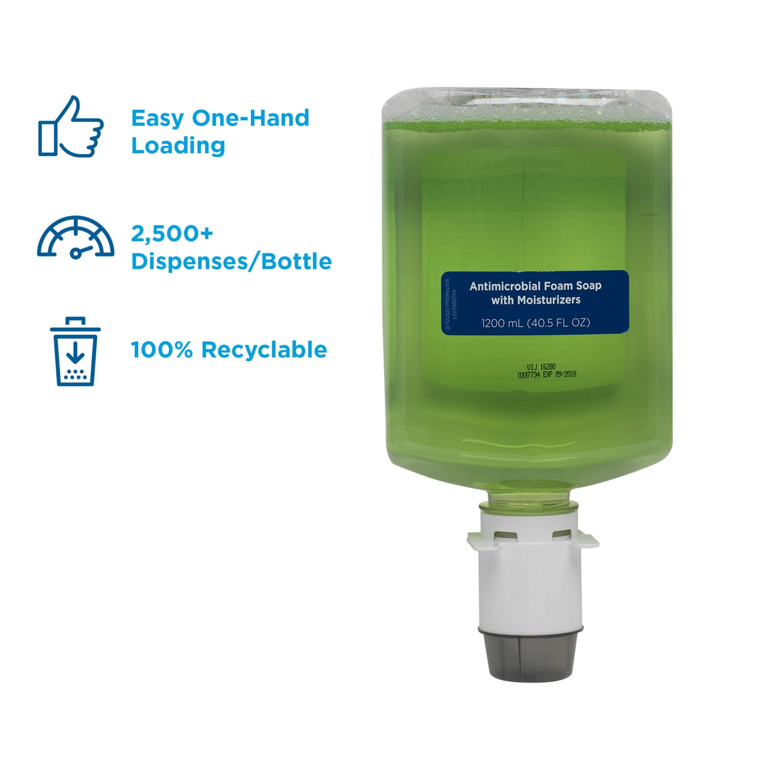 enMotion by GP PRO Gen2 Moisturizing Antimicrobial Foam Soap Dispenser Refill, Tranquil Aloe, 1,200 mL (40.58 Oz), Case Of 2 - Image 4