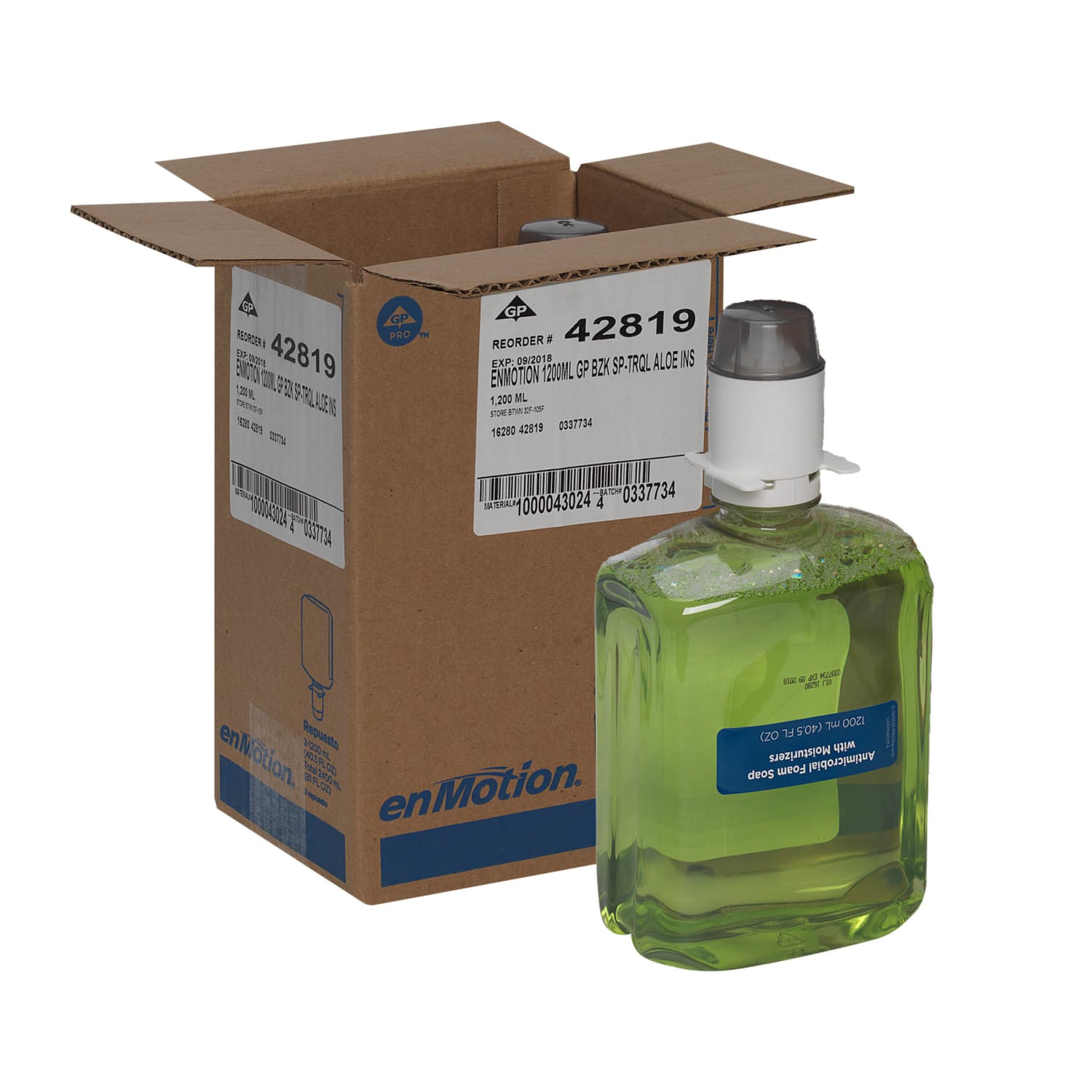 enMotion by GP PRO Gen2 Moisturizing Antimicrobial Foam Soap Dispenser Refill, Tranquil Aloe, 1,200 mL (40.58 Oz), Case Of 2 - Image 3