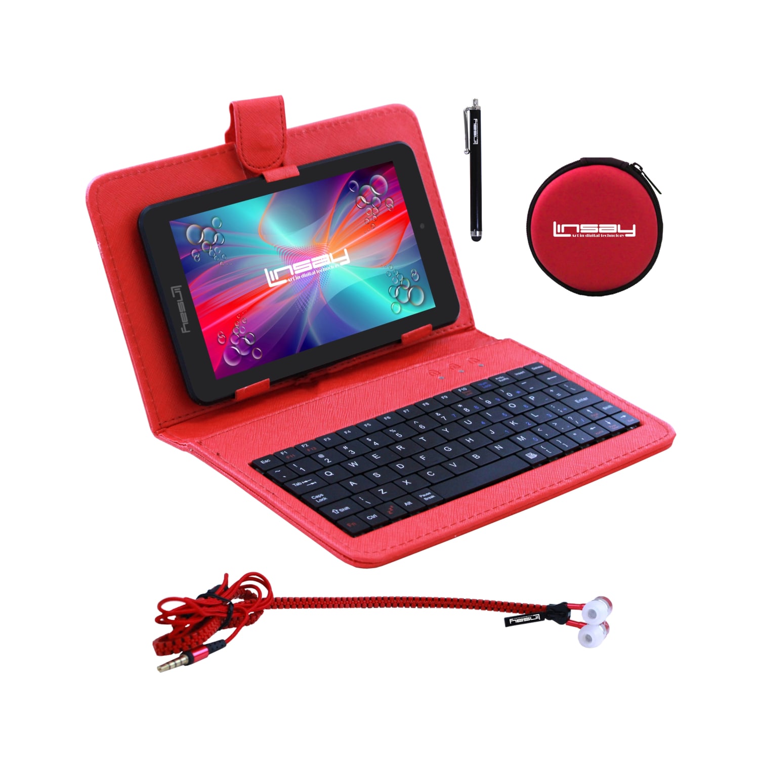Linsay F7 Wi-Fi Tablet Kit, 7in Screen, 2GB Memory 32GB Android 12, Red - Image 3