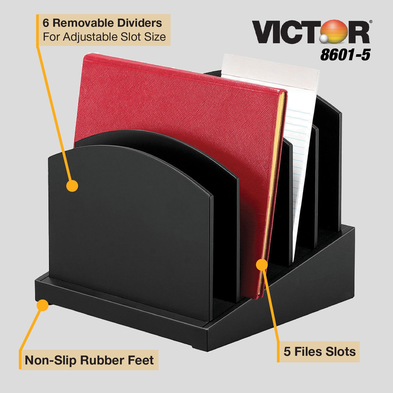 Victor Midnight Black Collection Incline File Sorter - Image 4
