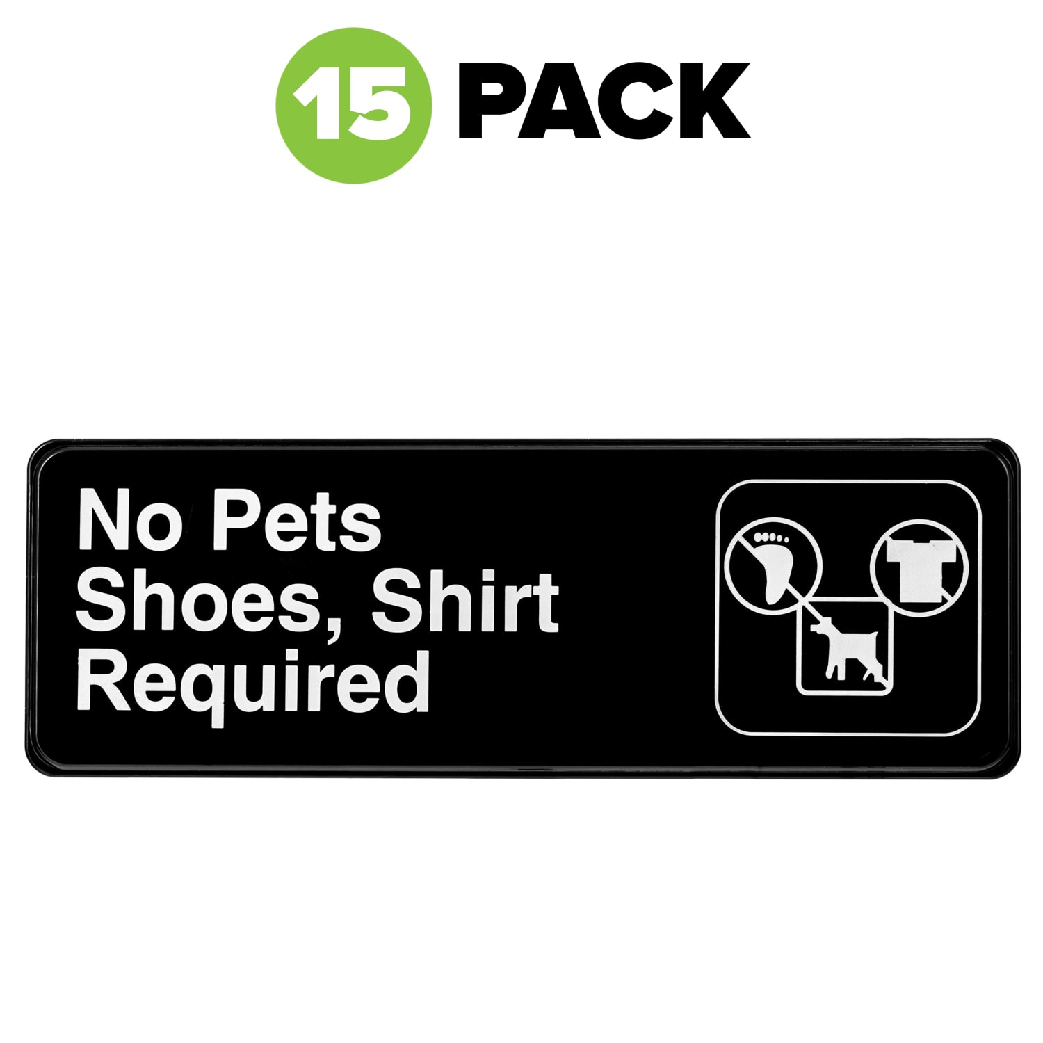 Alpine No Pets Shoes and Shirt Required Signs, 3in x 9in, Black, Pack Of 15 Signs - Image 3
