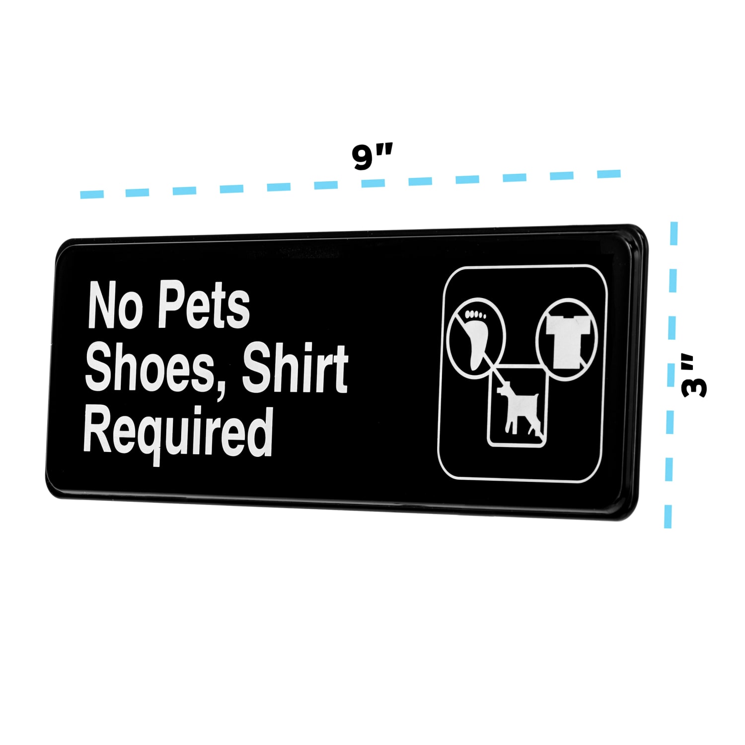 Alpine No Pets Shoes and Shirt Required Signs, 3in x 9in, Black, Pack Of 15 Signs - Image 4