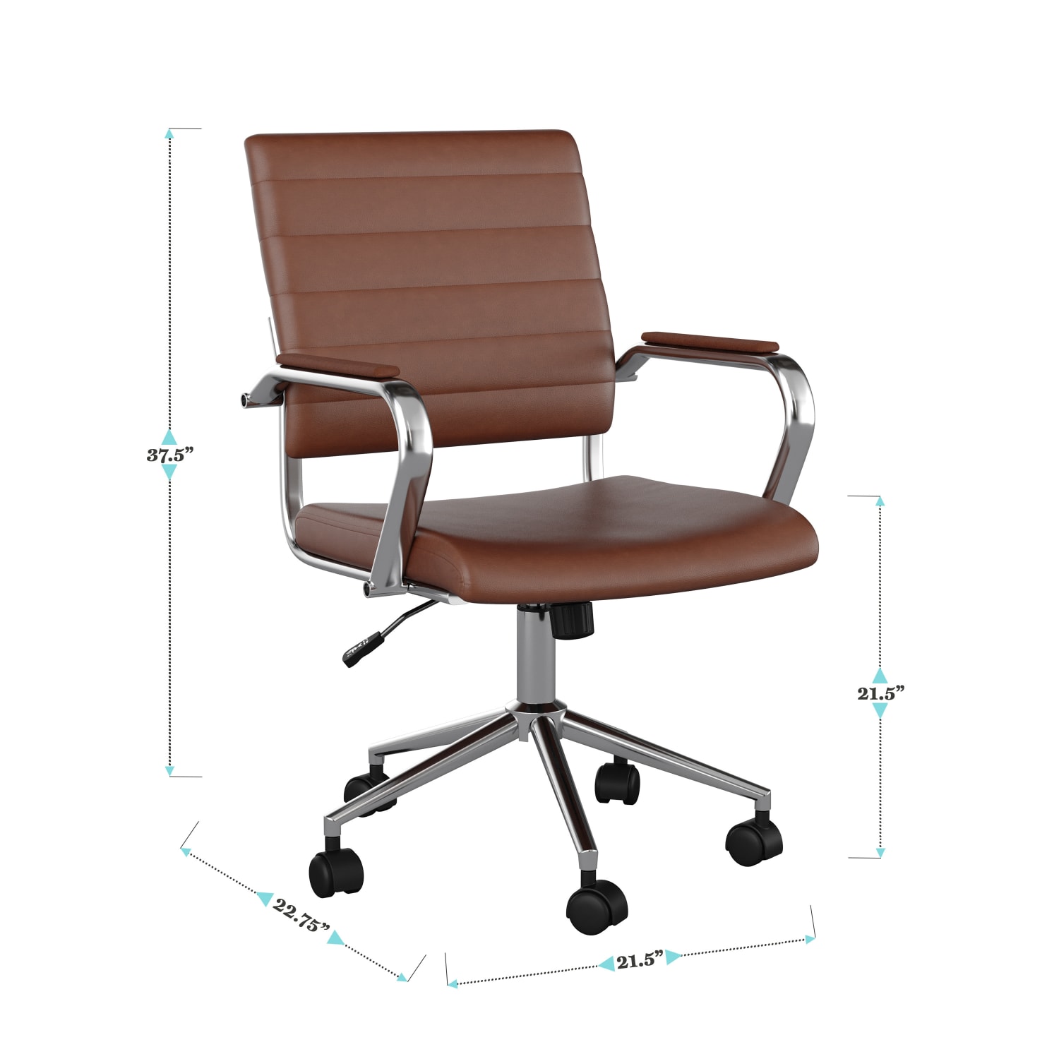 Martha Stewart Piper Faux Leather Upholstered MidBack Executive Office Chair Saddle BrownPolished Nickel PopularChairscom Martha Stewart Piper Faux Leather Upholstered Mid Back Executive Office Chair Saddle BrownPolished Nickel PopularChairscom