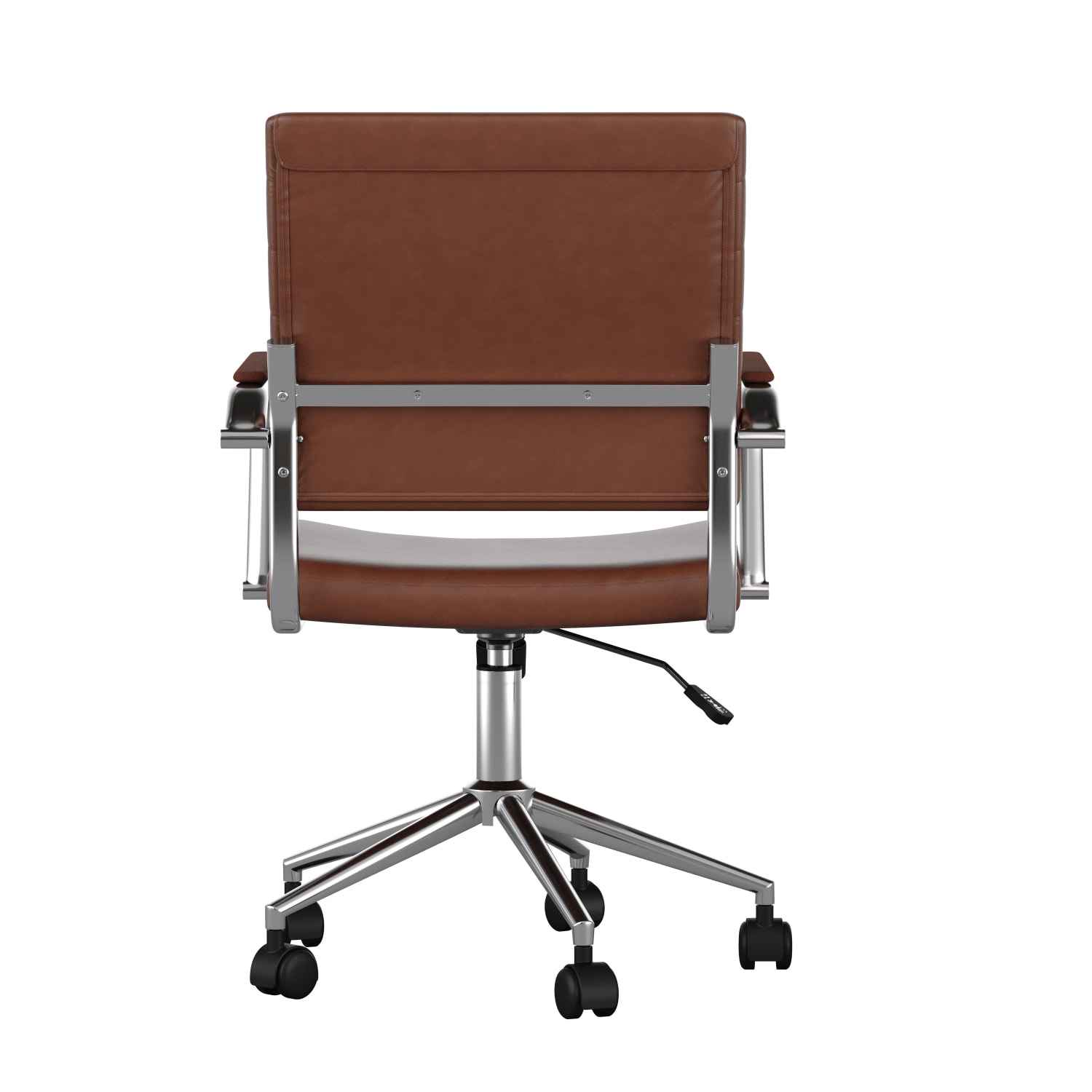 Martha Stewart Piper Faux Leather Upholstered MidBack Executive Office Chair Saddle BrownPolished Nickel PopularChairscom Martha Stewart Piper Faux Leather Upholstered Mid Back Executive Office Chair Saddle BrownPolished Nickel PopularChairscom