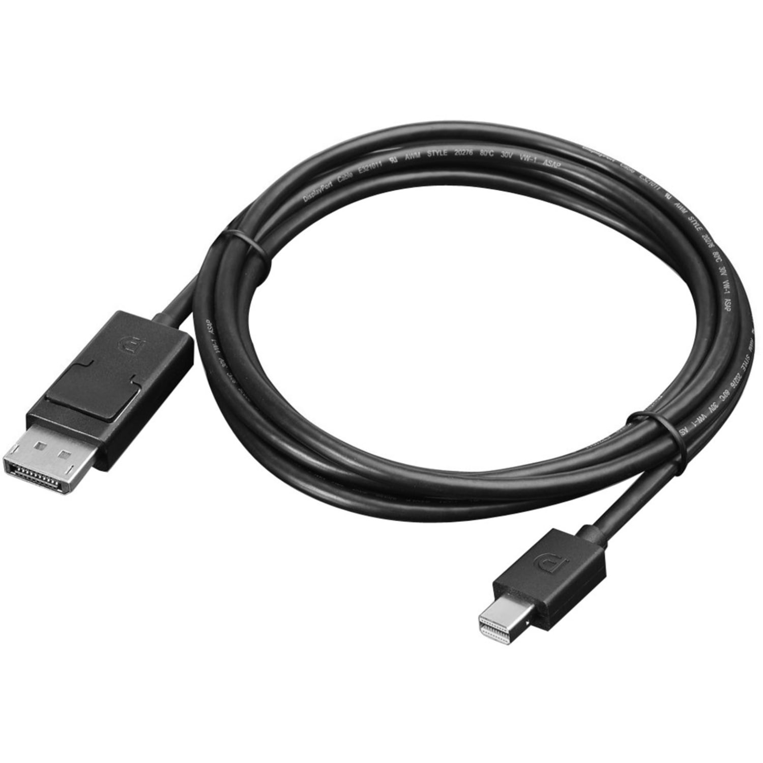Lenovo - DisplayPort cable - Mini DisplayPort (M) to DisplayPort (M) - 6.6 ft - for ThinkCentre M75t Gen 2; ThinkPad P51; ThinkStation P330 Gen 2; P34X; P350; P520; P620 - Image 3