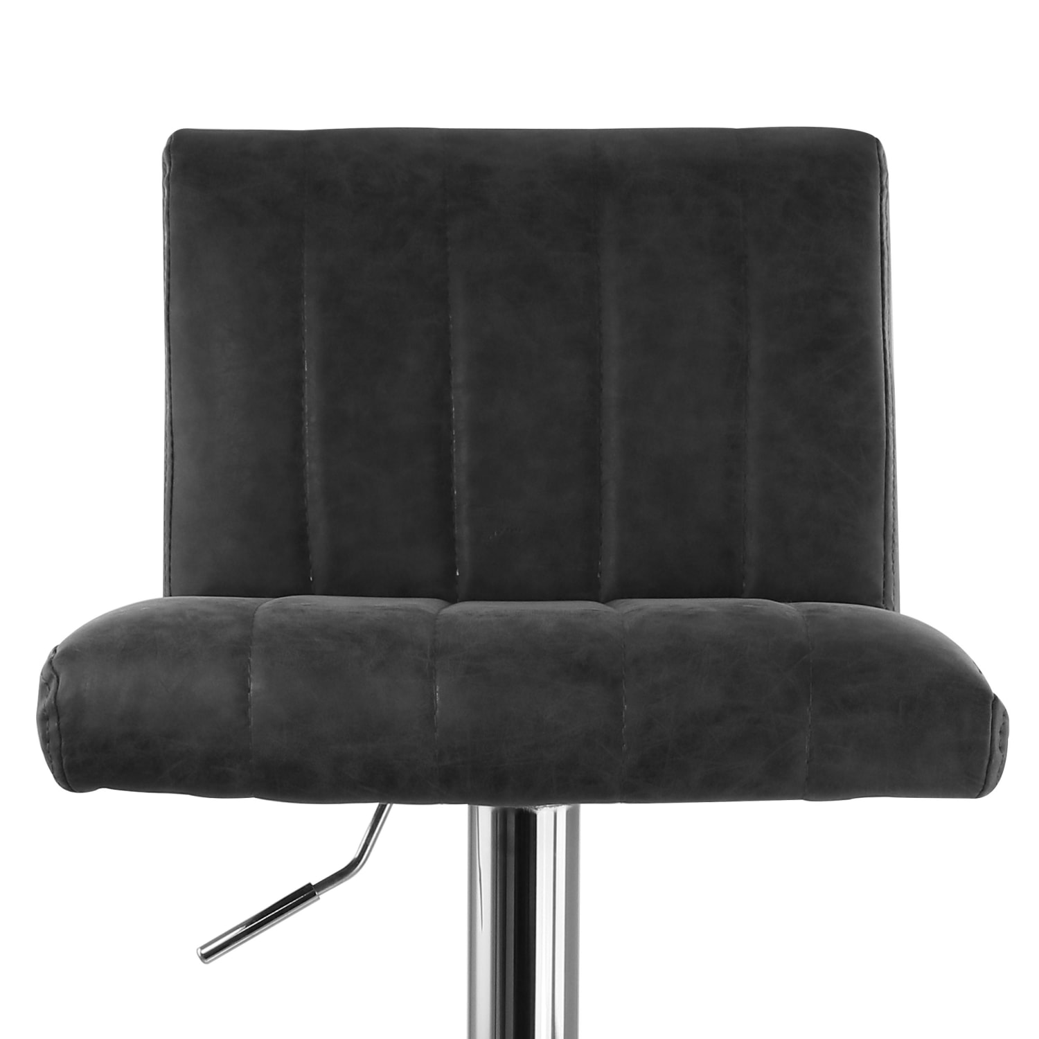 Elama Vintage Faux Leather Adjustable Bar Stools, Gray/Chrome, Set Of 2 Stools - Image 5