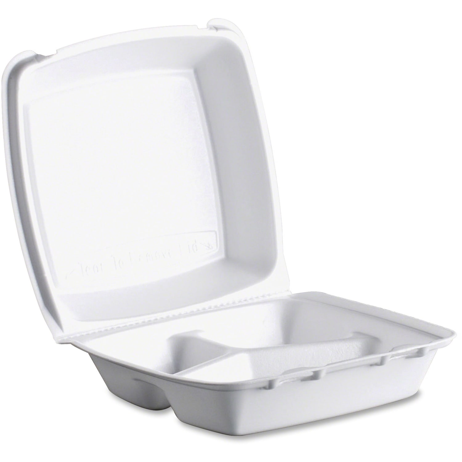 Dart Carryout Food Containers, 3 Compartments, 8 1/2in x 8in x 3 3/8in, White, Pack Of 50 - Image 3