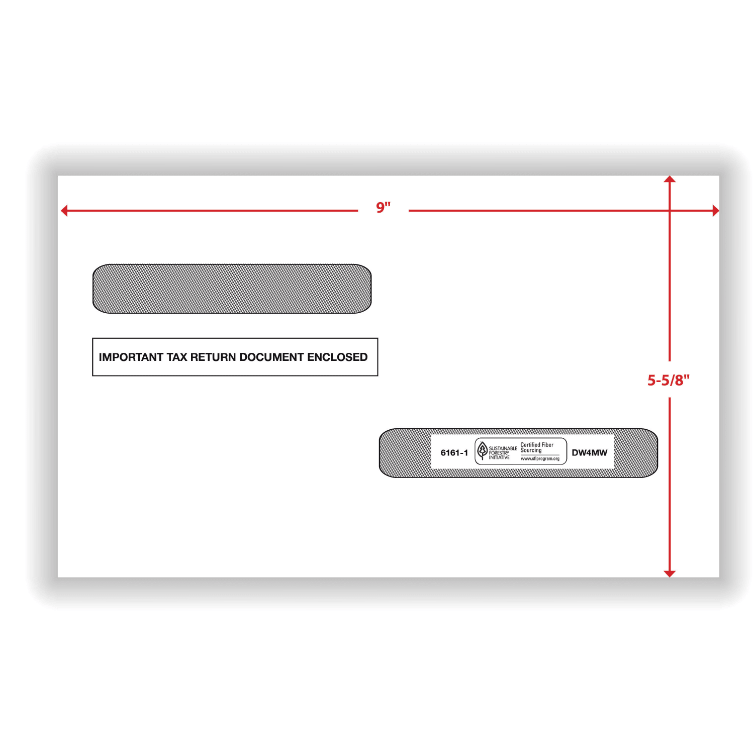 ComplyRight Double-Window Envelopes For W-2 (5216)/1099-R (5175) Tax Forms, 5-5/8in x 9in, Moisture-Seal, White, Pack Of 100 Envelopes - Image 3