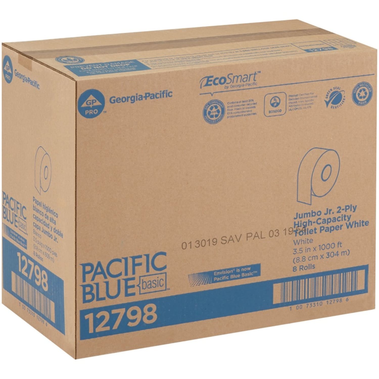 Georgia-Pacific Envision Jumbo 2-Ply Toilet Paper, 100% Recycled, 1000ft Per Roll, Pack Of 8 Rolls - Image 4