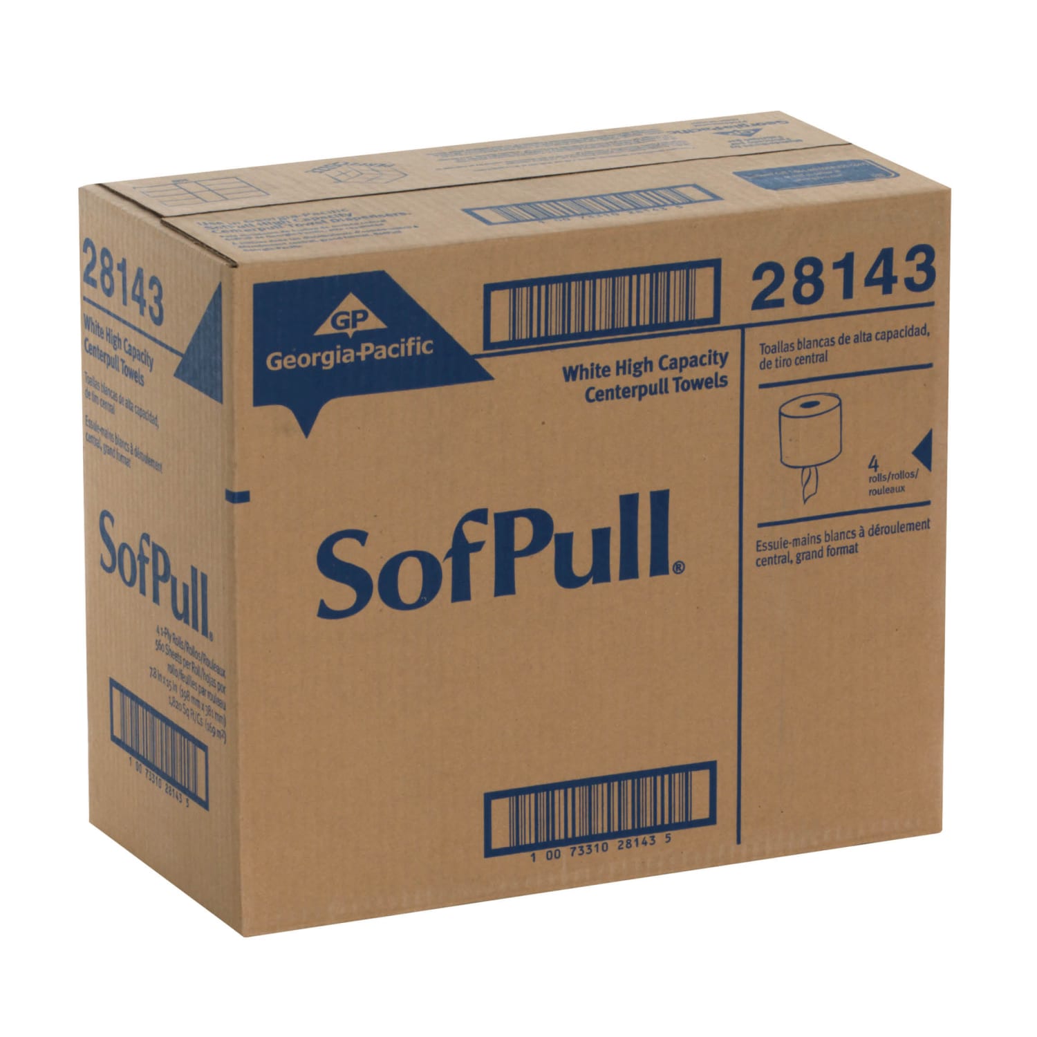 SofPull by GP PRO, 1-Ply, Centerpull Perforated Towels, White, 4 Rolls Per Case, 567 Sheets Per Roll - Image 5