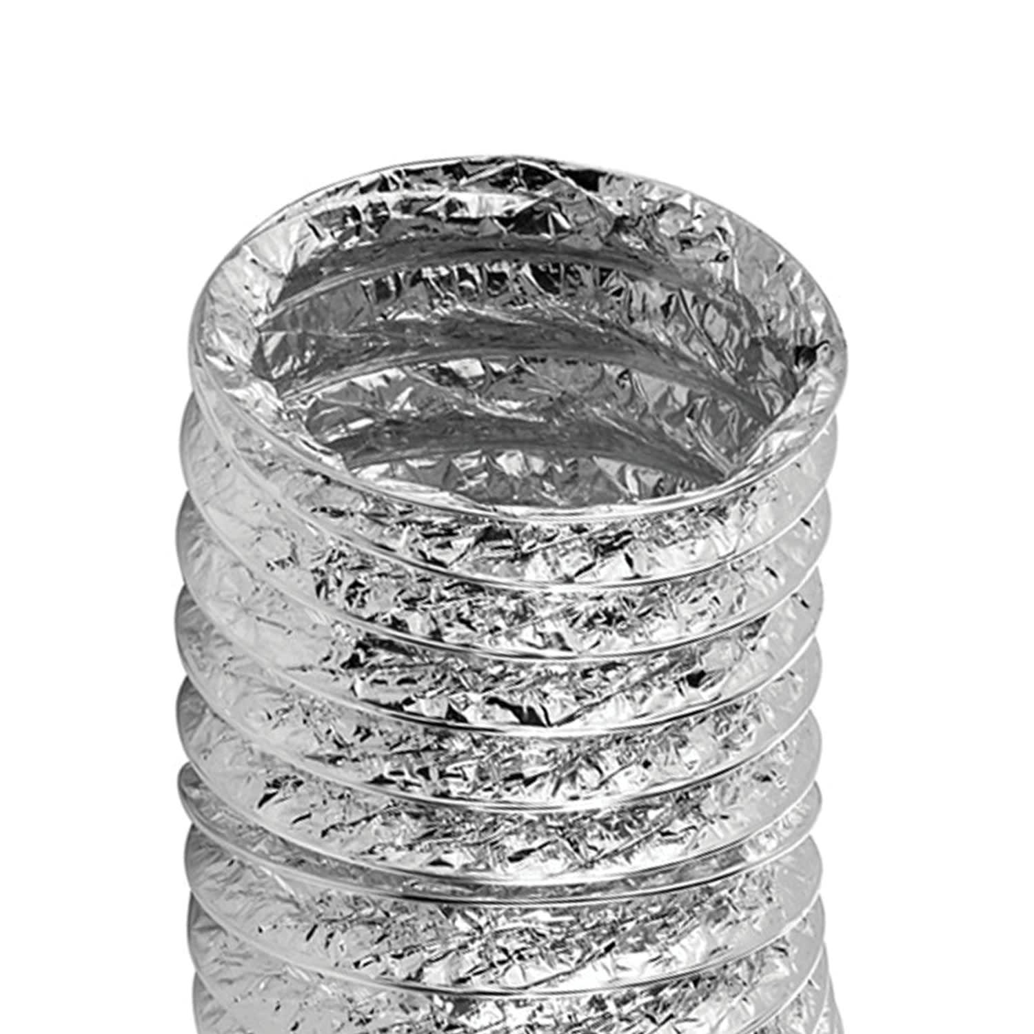 Lambro LamaFlex 4-Ply Aluminum Flex Duct For Bathroom Venting, Silver, 450/TD450 - Image 4