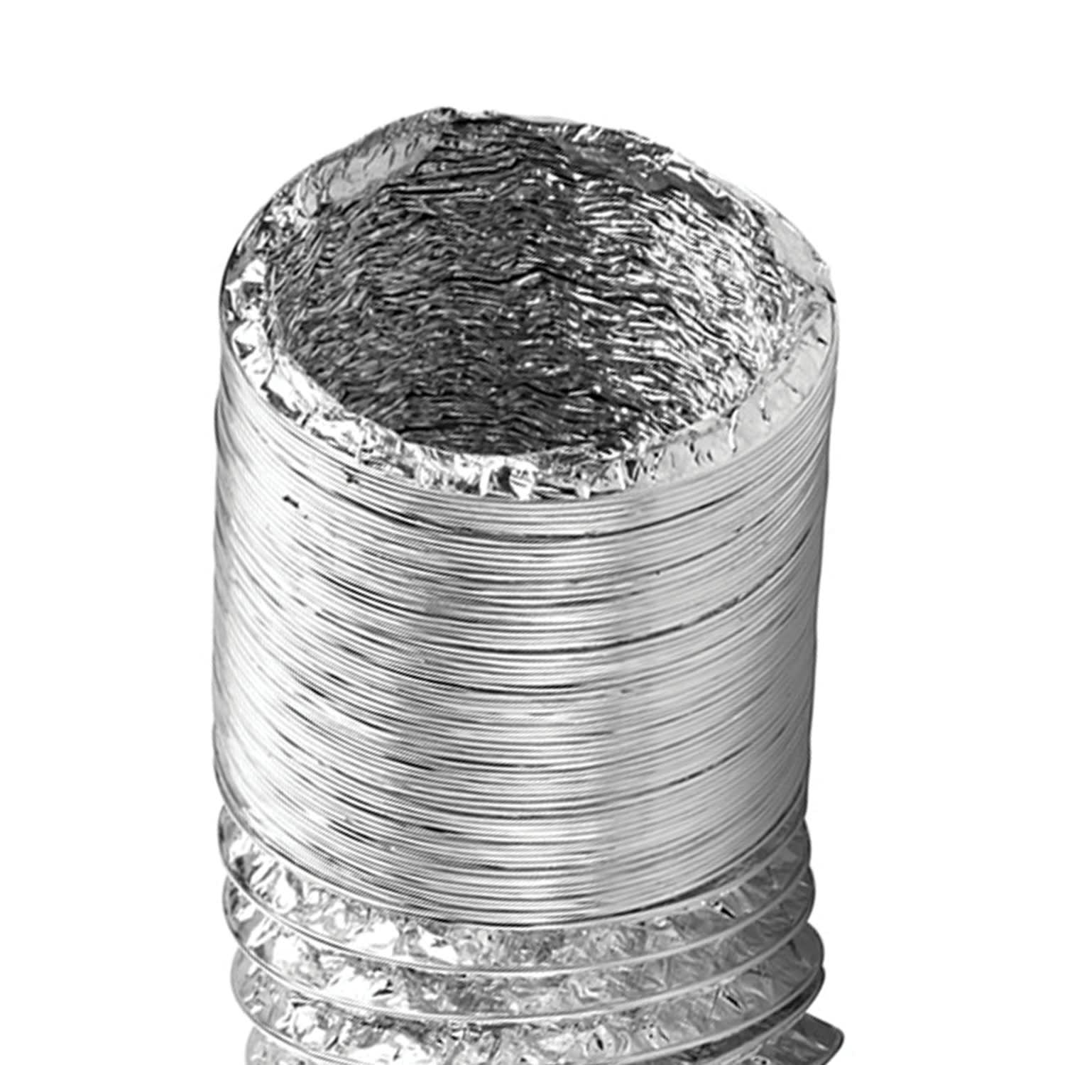 Lambro LamaFlex 4-Ply Aluminum Flex Duct For Bathroom Venting, Silver, 450/TD450 - Image 5
