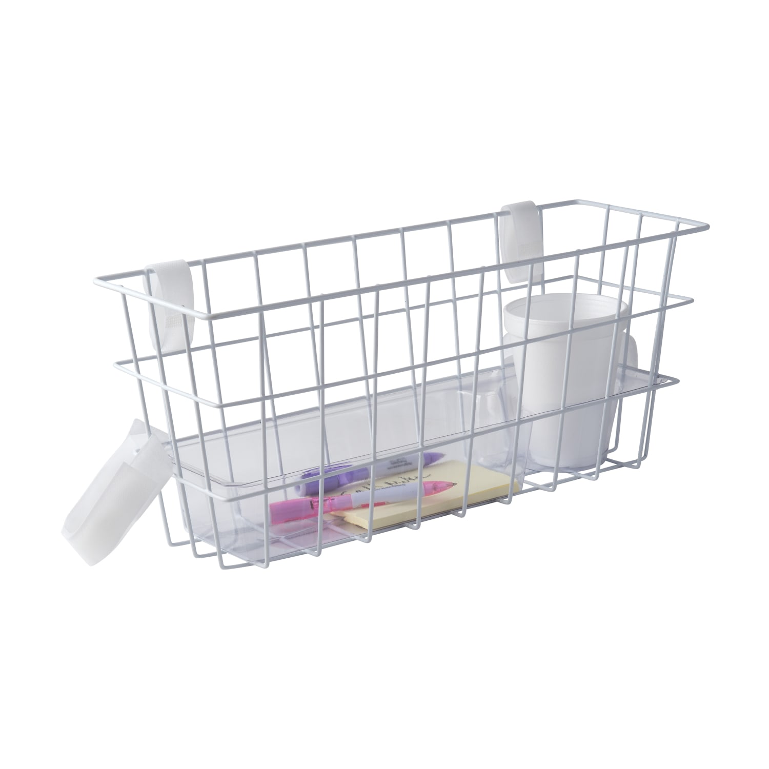 HealthSmart Walker Basket With Tray And Cup Holder, 7inH x 16inW x 5 1/2inD, White - Image 4